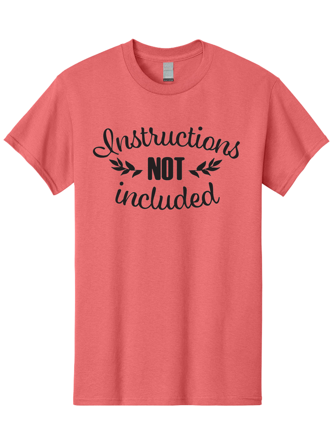 Instructions-Not-Included Men'S Graphic Tee, 100% Cotton, Comfortable Casual Summer Wear, Machine Washable, Funny Quotes, Sarcastic Humor, Witty Sayings, Playful Graphics, Bold Typography, Leaf Design, Humorous Phrases Aac897