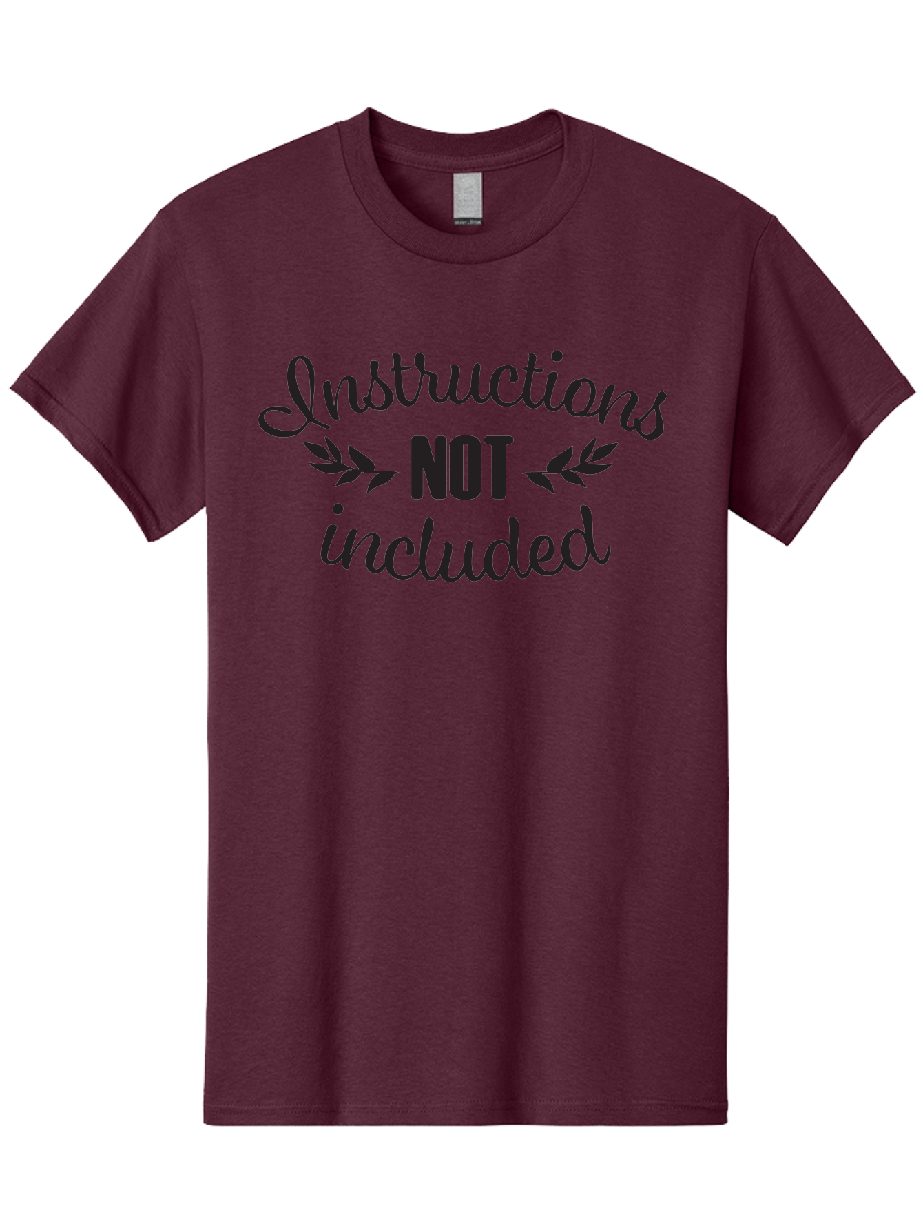 Instructions-Not-Included Men'S Graphic Tee, 100% Cotton, Comfortable Casual Summer Wear, Machine Washable, Funny Quotes, Sarcastic Humor, Witty Sayings, Playful Graphics, Bold Typography, Leaf Design, Humorous Phrases Aac897 21