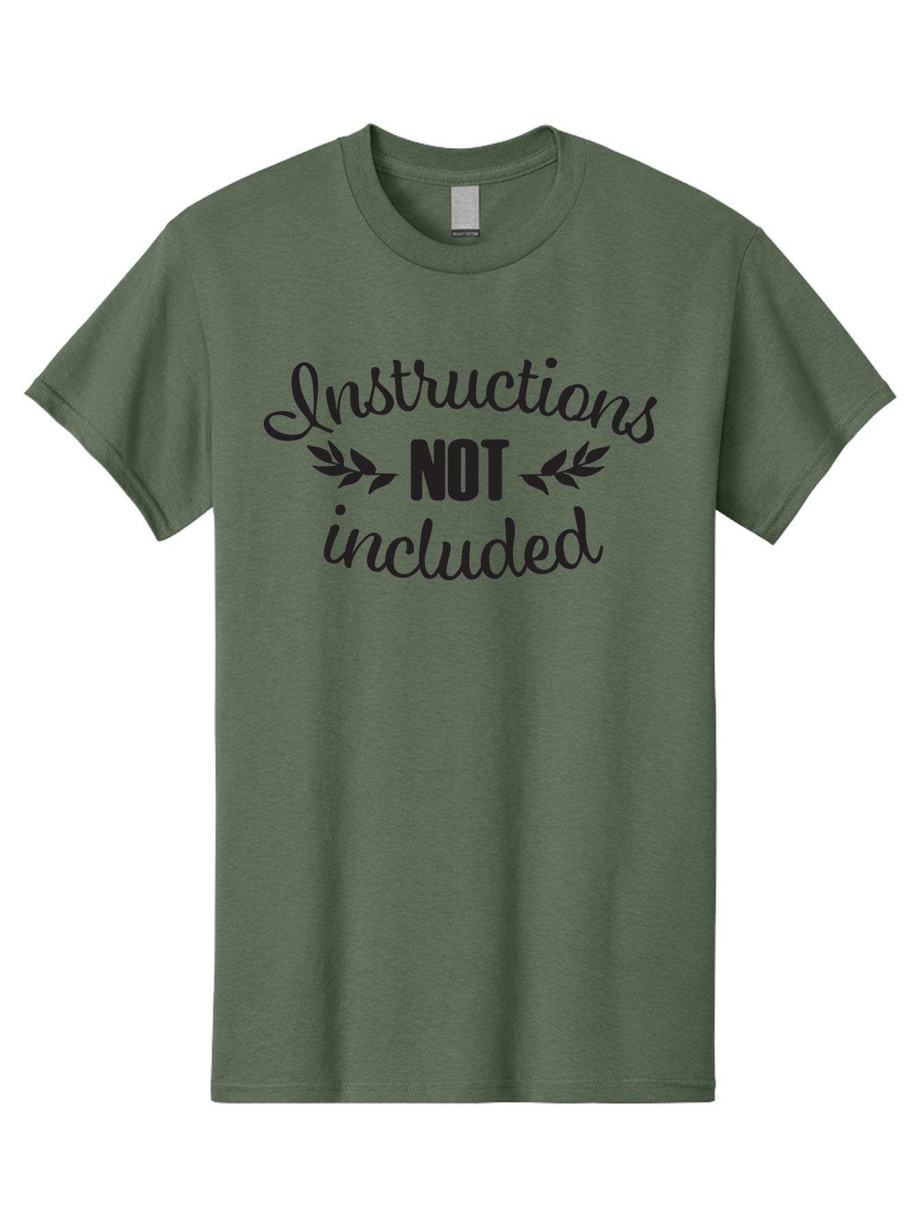 Instructions-Not-Included Men'S Graphic Tee, 100% Cotton, Comfortable Casual Summer Wear, Machine Washable, Funny Quotes, Sarcastic Humor, Witty Sayings, Playful Graphics, Bold Typography, Leaf Design, Humorous Phrases Aac897 14