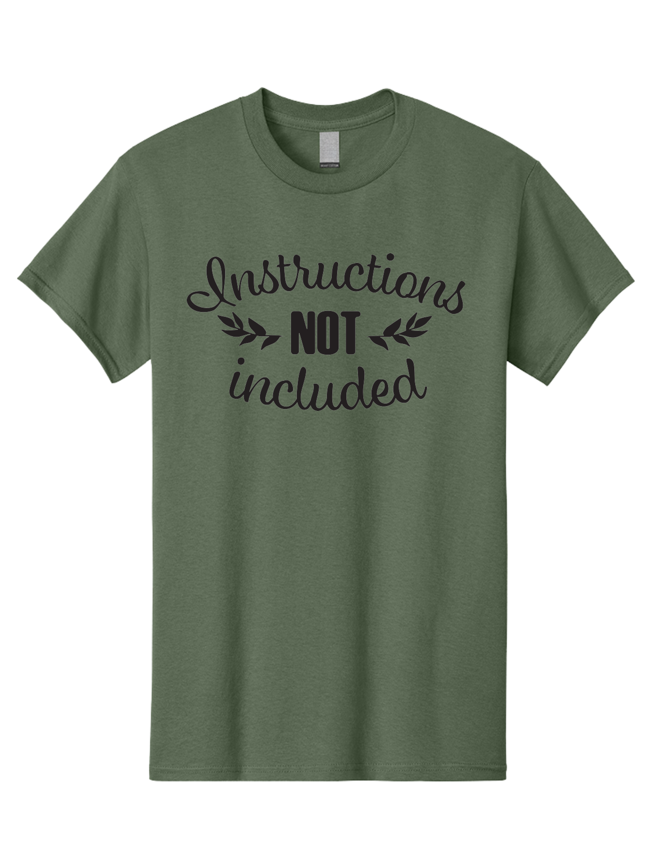 Instructions-Not-Included Men'S Graphic Tee, 100% Cotton, Comfortable Casual Summer Wear, Machine Washable, Funny Quotes, Sarcastic Humor, Witty Sayings, Playful Graphics, Bold Typography, Leaf Design, Humorous Phrases Aac897 3