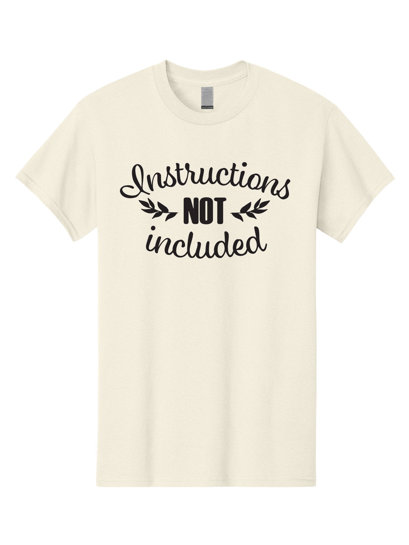 Instructions-Not-Included Men'S Graphic Tee, 100% Cotton, Comfortable Casual Summer Wear, Machine Washable, Funny Quotes, Sarcastic Humor, Witty Sayings, Playful Graphics, Bold Typography, Leaf Design, Humorous Phrases Aac897 3