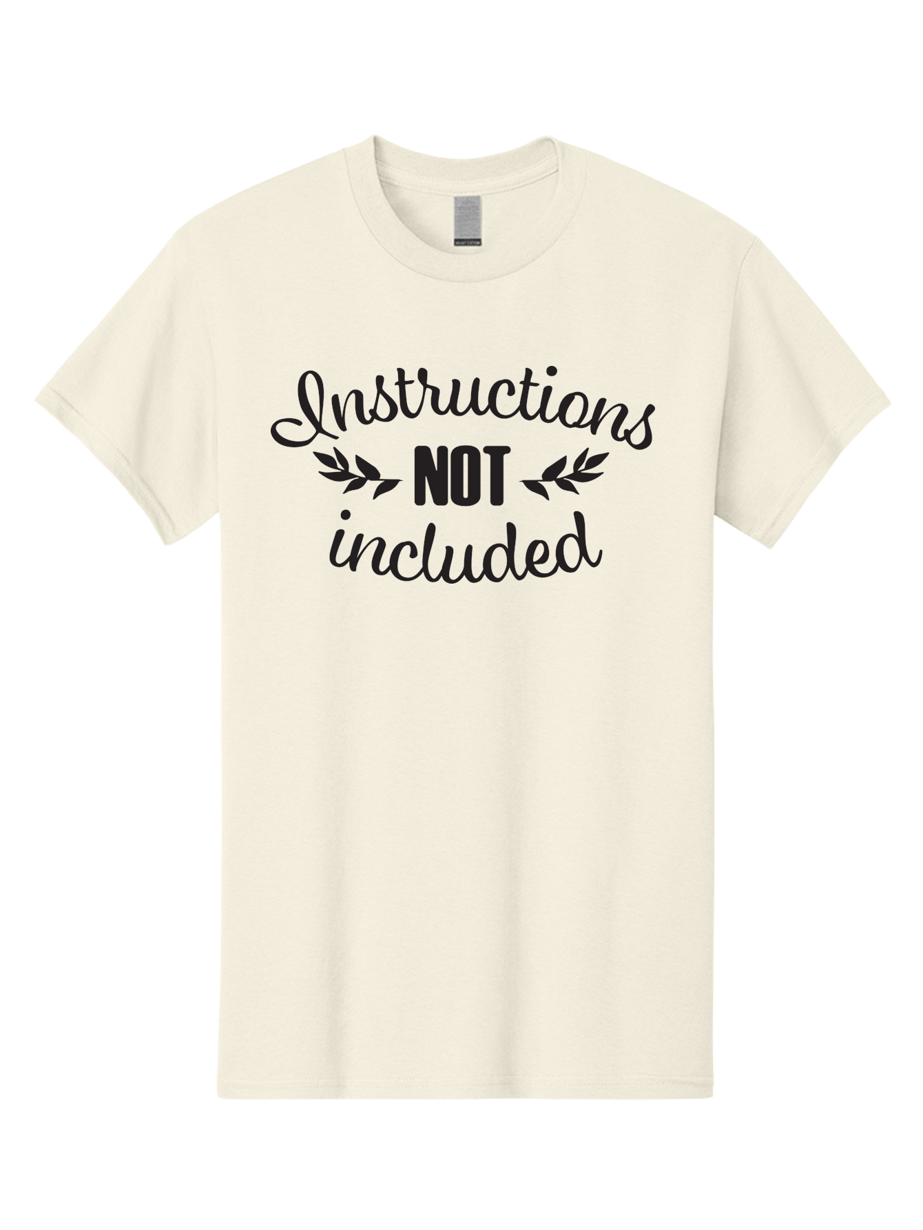Instructions-Not-Included Men'S Graphic Tee, 100% Cotton, Comfortable Casual Summer Wear, Machine Washable, Funny Quotes, Sarcastic Humor, Witty Sayings, Playful Graphics, Bold Typography, Leaf Design, Humorous Phrases Aac897 17
