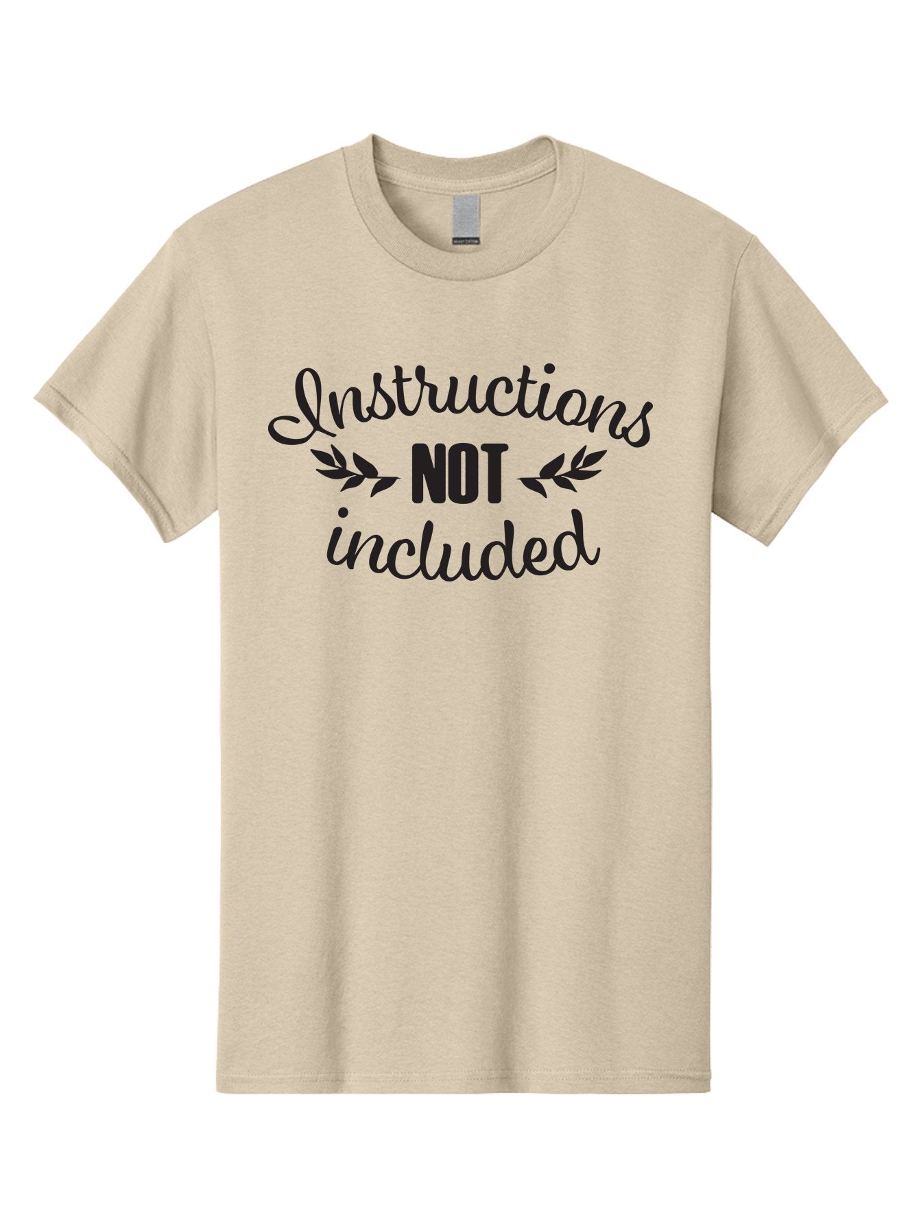 Instructions-Not-Included Men'S Graphic Tee, 100% Cotton, Comfortable Casual Summer Wear, Machine Washable, Funny Quotes, Sarcastic Humor, Witty Sayings, Playful Graphics, Bold Typography, Leaf Design, Humorous Phrases Aac897 6