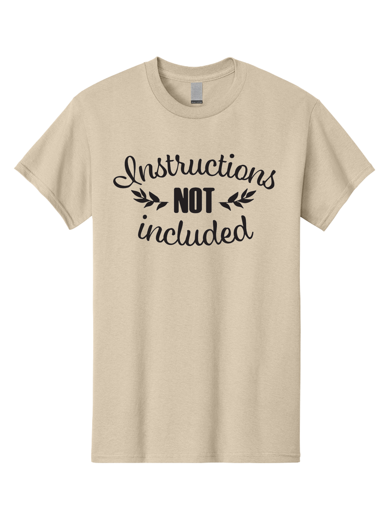 Instructions-Not-Included Men'S Graphic Tee, 100% Cotton, Comfortable Casual Summer Wear, Machine Washable, Funny Quotes, Sarcastic Humor, Witty Sayings, Playful Graphics, Bold Typography, Leaf Design, Humorous Phrases Aac897 13