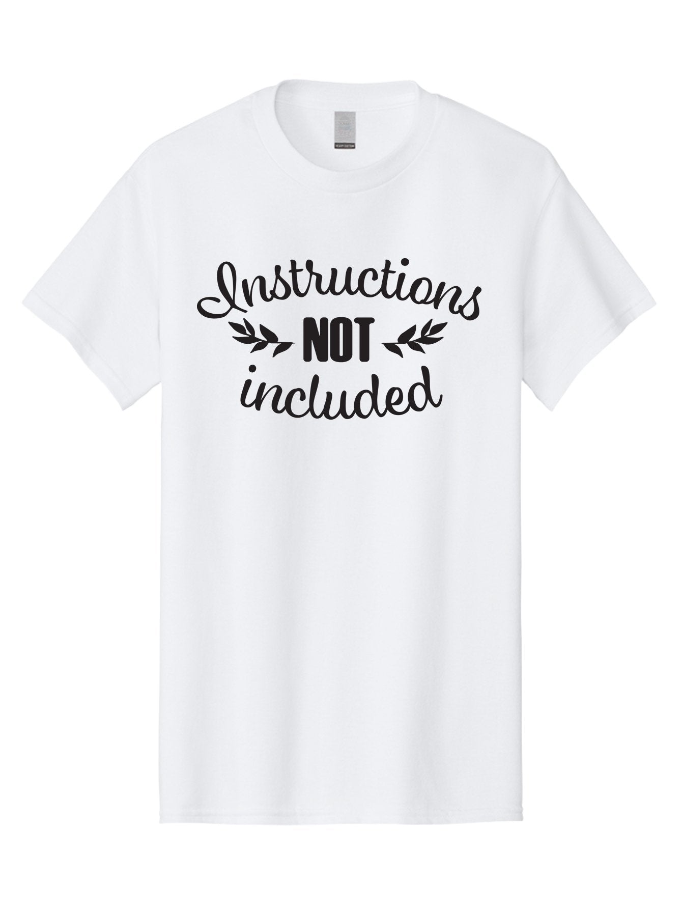 Instructions-Not-Included Men'S Graphic Tee, 100% Cotton, Comfortable Casual Summer Wear, Machine Washable, Funny Quotes, Sarcastic Humor, Witty Sayings, Playful Graphics, Bold Typography, Leaf Design, Humorous Phrases Aac897 8