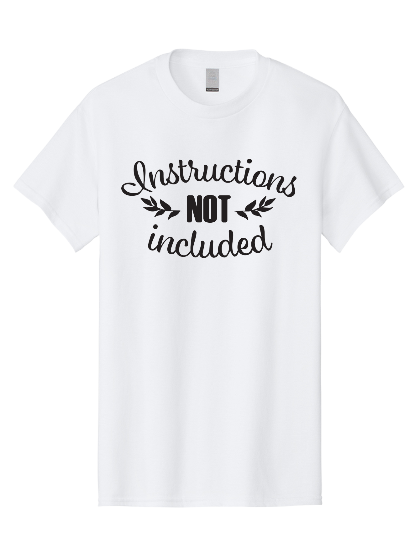 Instructions-Not-Included Men'S Graphic Tee, 100% Cotton, Comfortable Casual Summer Wear, Machine Washable, Funny Quotes, Sarcastic Humor, Witty Sayings, Playful Graphics, Bold Typography, Leaf Design, Humorous Phrases Aac897 11