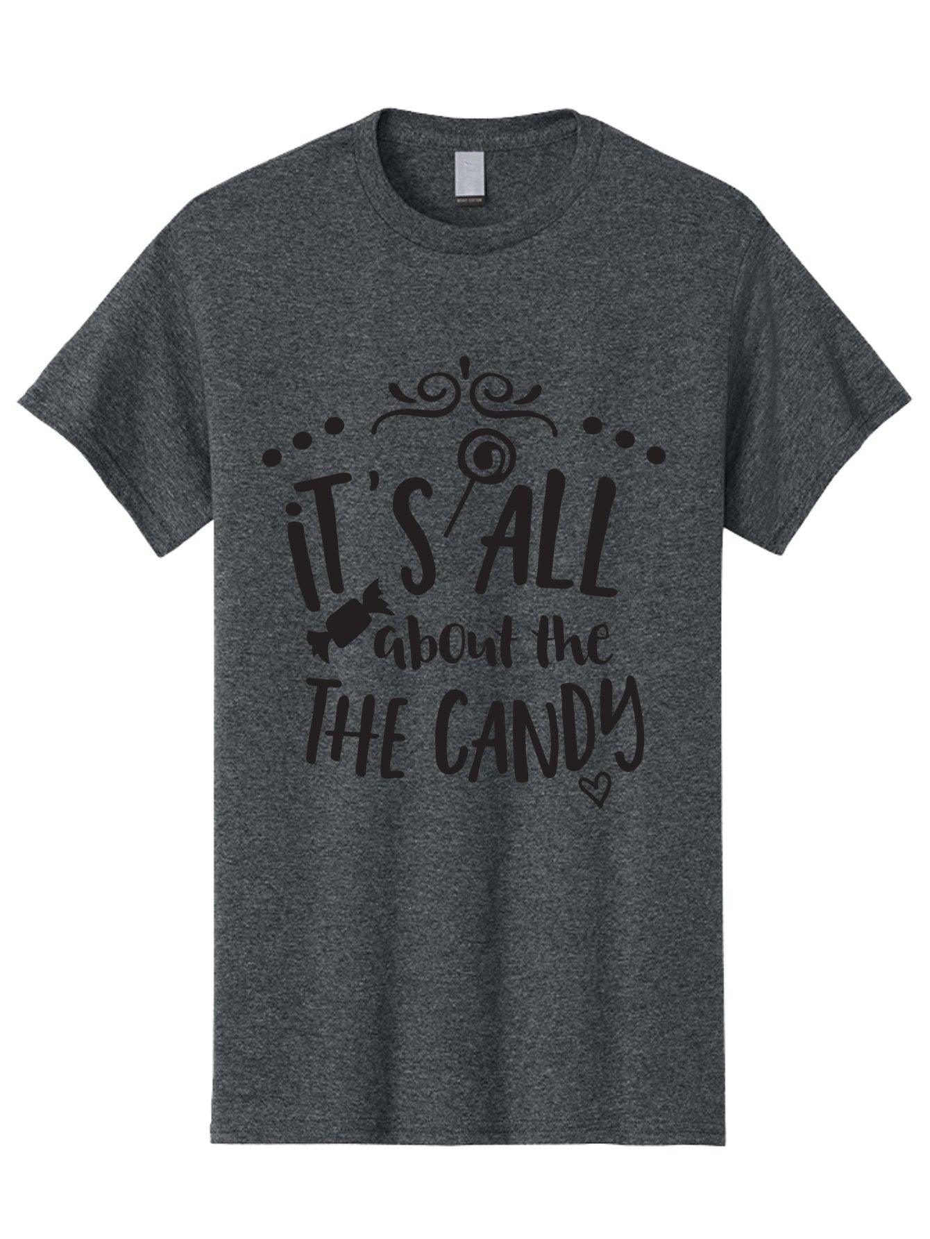 It-S-All-About-The-Candy Men'S Graphic Tee, 100% Cotton, Comfortable Casual Summer Wear, Machine Washable, Candy Quote, Sweet Treats, Lollipop Graphic, Candy Theme, Dessert Lover, Sweet Tooth, Candy Design, Whimsical Font, Decorative Swirls, Aac899 5