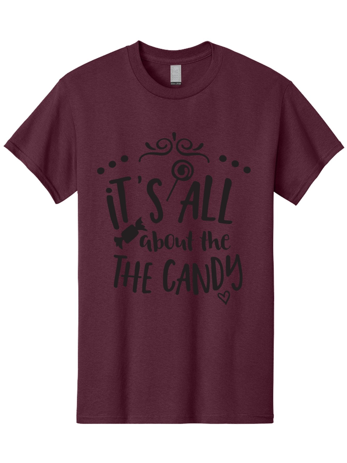 It-S-All-About-The-Candy Men'S Graphic Tee, 100% Cotton, Comfortable Casual Summer Wear, Machine Washable, Candy Quote, Sweet Treats, Lollipop Graphic, Candy Theme, Dessert Lover, Sweet Tooth, Candy Design, Whimsical Font, Decorative Swirls, Aac899 4