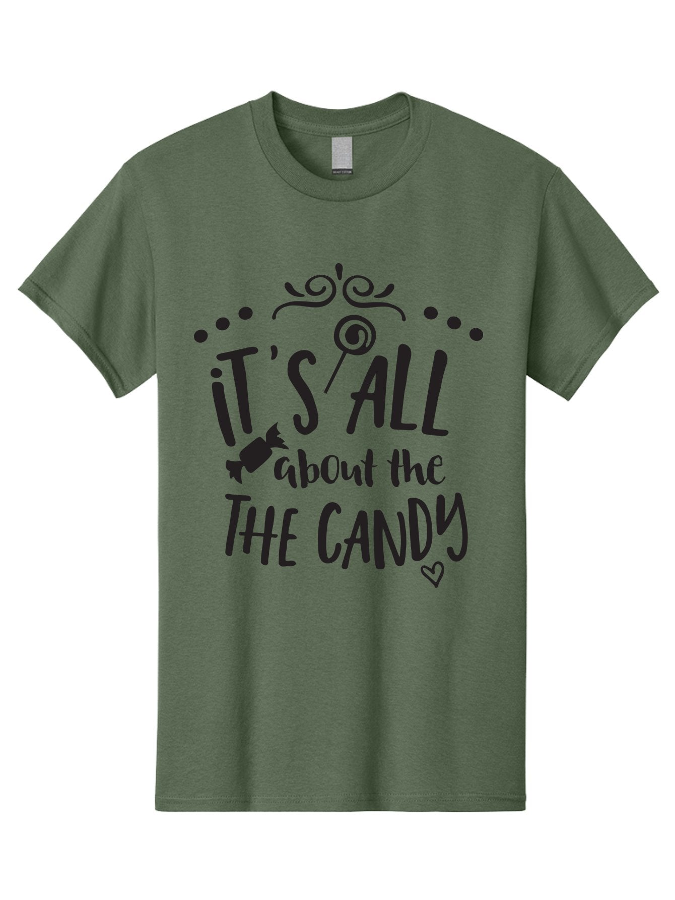 It-S-All-About-The-Candy Men'S Graphic Tee, 100% Cotton, Comfortable Casual Summer Wear, Machine Washable, Candy Quote, Sweet Treats, Lollipop Graphic, Candy Theme, Dessert Lover, Sweet Tooth, Candy Design, Whimsical Font, Decorative Swirls, Aac899 7