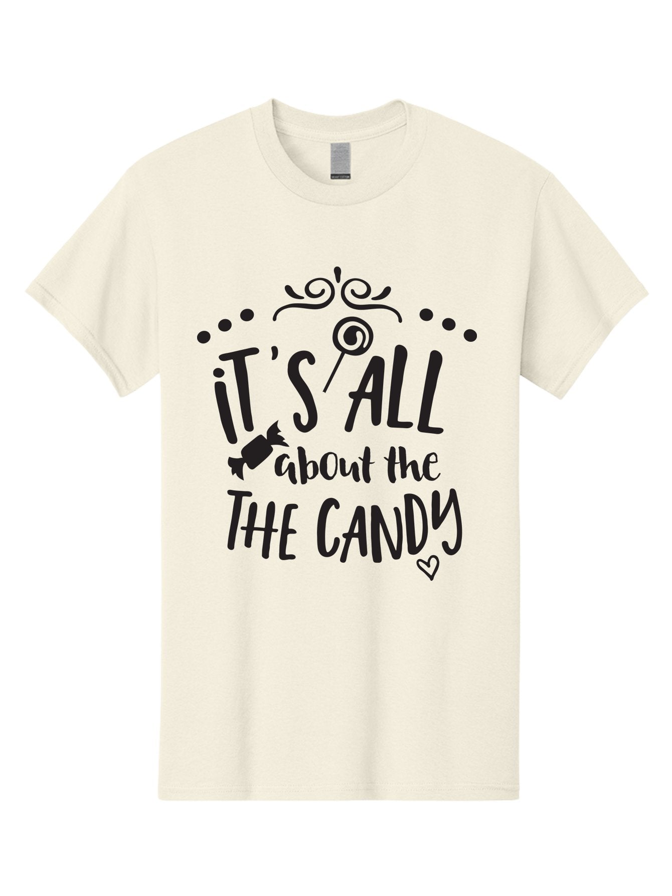 It-S-All-About-The-Candy Men'S Graphic Tee, 100% Cotton, Comfortable Casual Summer Wear, Machine Washable, Candy Quote, Sweet Treats, Lollipop Graphic, Candy Theme, Dessert Lover, Sweet Tooth, Candy Design, Whimsical Font, Decorative Swirls, Aac899 6