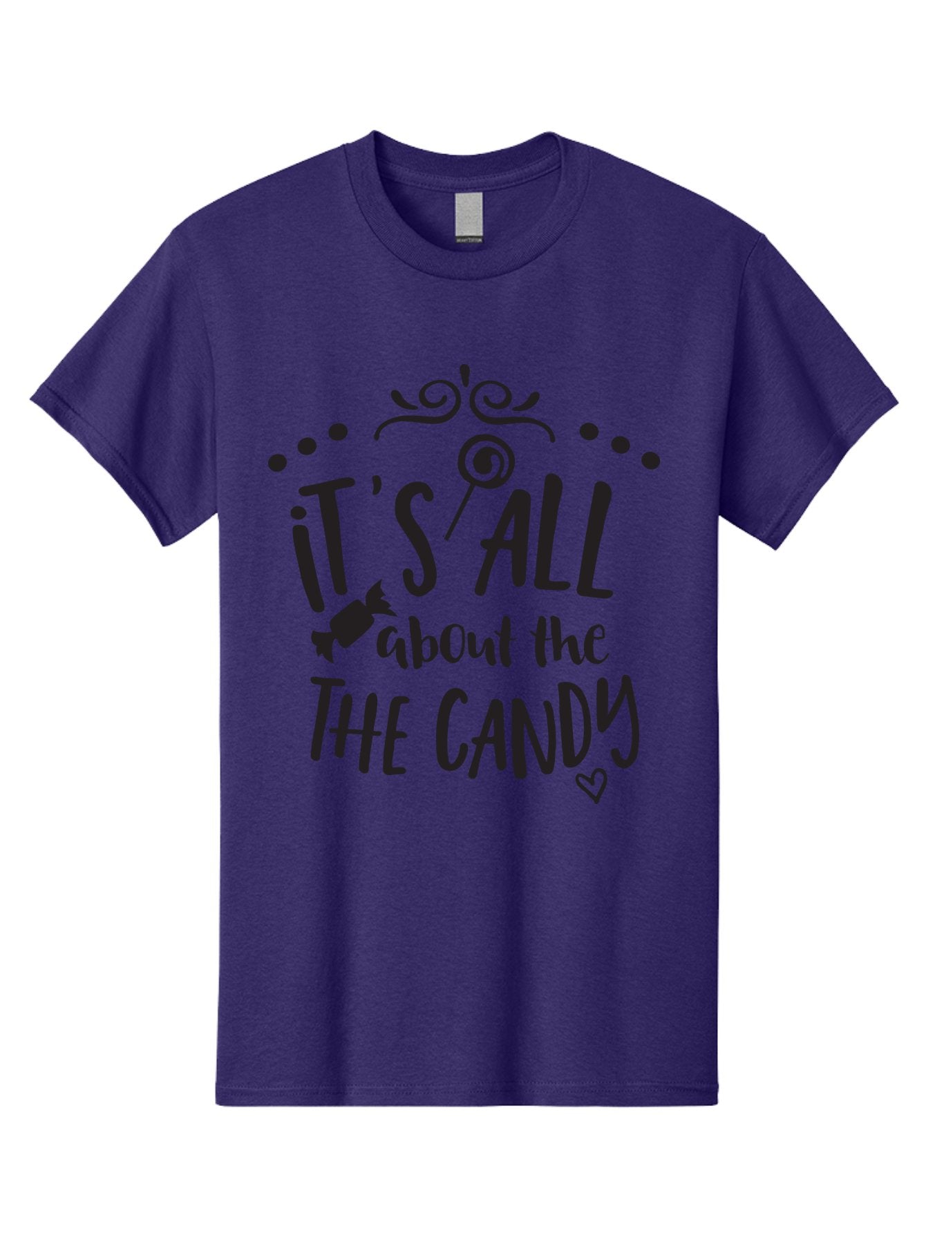 It-S-All-About-The-Candy Men'S Graphic Tee, 100% Cotton, Comfortable Casual Summer Wear, Machine Washable, Candy Quote, Sweet Treats, Lollipop Graphic, Candy Theme, Dessert Lover, Sweet Tooth, Candy Design, Whimsical Font, Decorative Swirls, Aac899 11