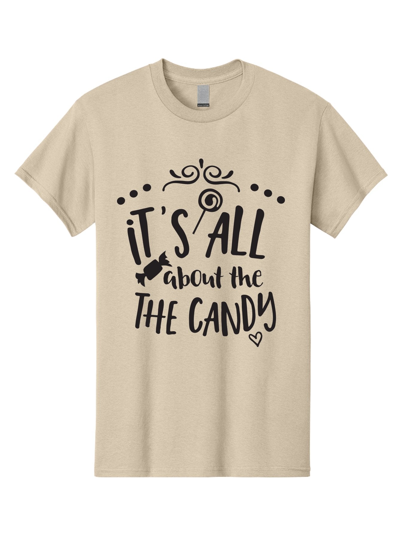 It-S-All-About-The-Candy Men'S Graphic Tee, 100% Cotton, Comfortable Casual Summer Wear, Machine Washable, Candy Quote, Sweet Treats, Lollipop Graphic, Candy Theme, Dessert Lover, Sweet Tooth, Candy Design, Whimsical Font, Decorative Swirls, Aac899 8