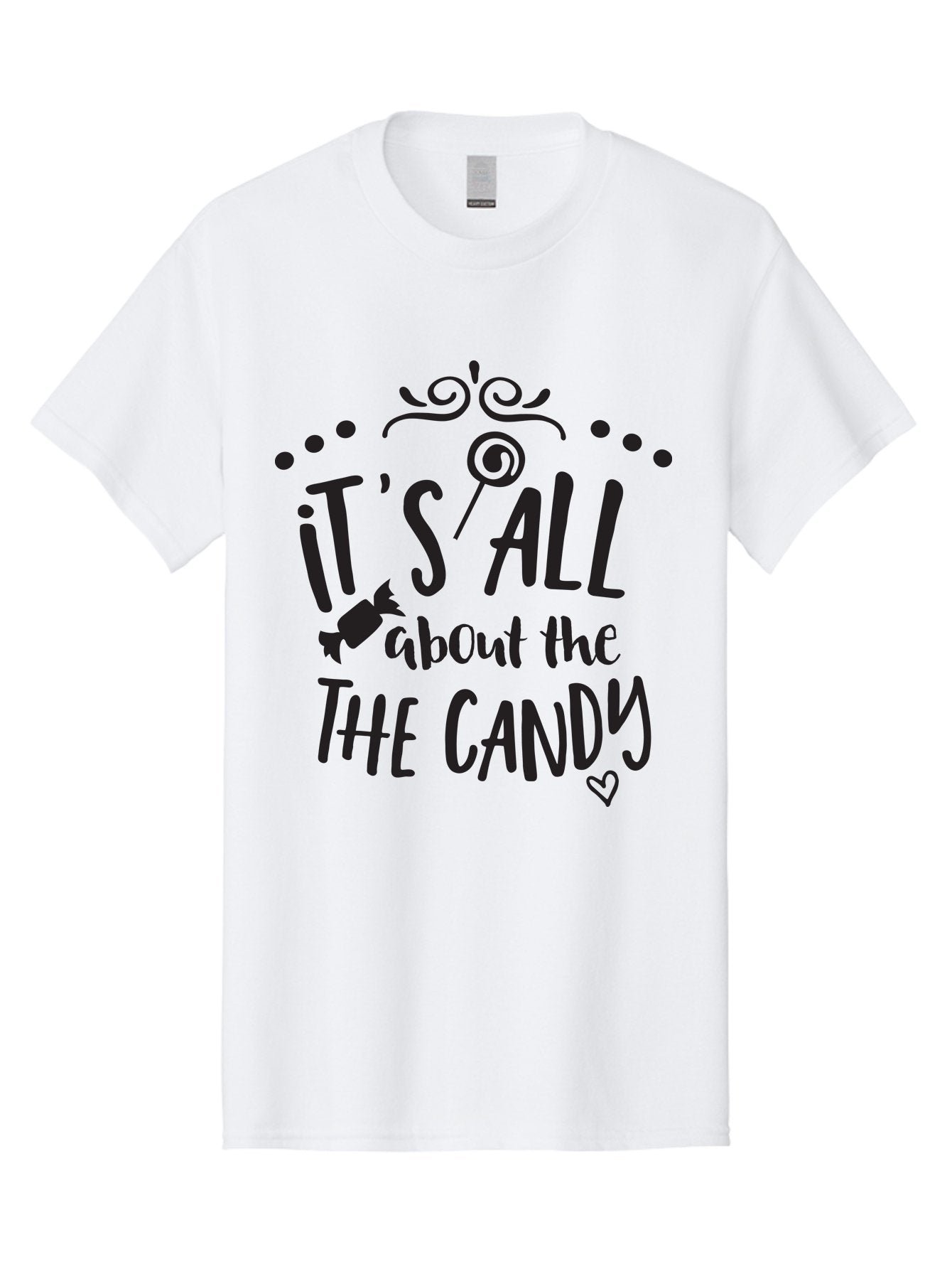 It-S-All-About-The-Candy Men'S Graphic Tee, 100% Cotton, Comfortable Casual Summer Wear, Machine Washable, Candy Quote, Sweet Treats, Lollipop Graphic, Candy Theme, Dessert Lover, Sweet Tooth, Candy Design, Whimsical Font, Decorative Swirls, Aac899 3