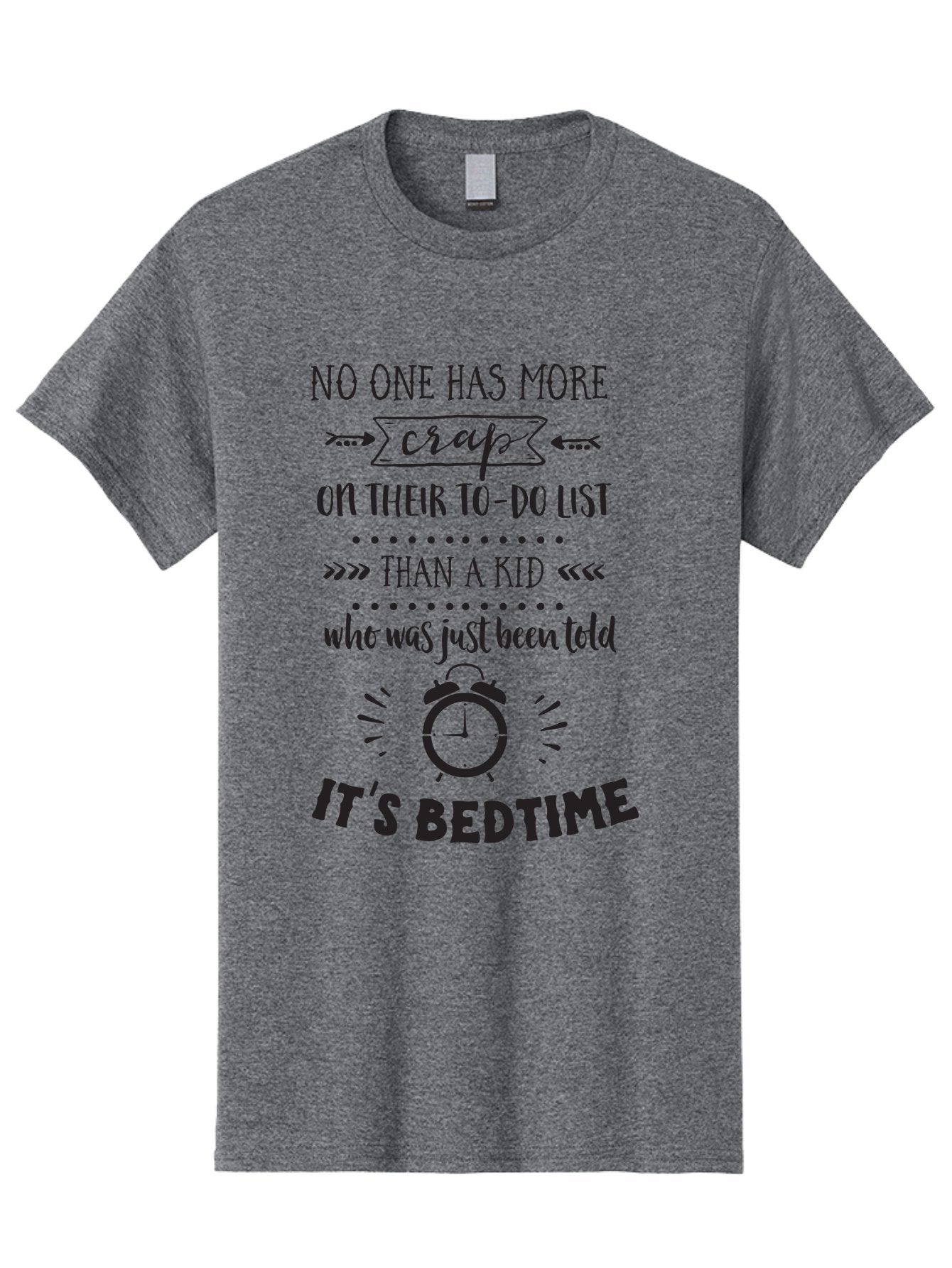 It-S-Bedtime-Quote Men'S Graphic Tee, 100% Cotton, Comfortable Casual Summer Wear, Machine Washable, Funny Quote, Kid'S Bedtime, To-Do List, Alarm Clock, Parenting Humor, Kid'S Routine, Bedtime Struggles, Humorous Quote Aac900 9