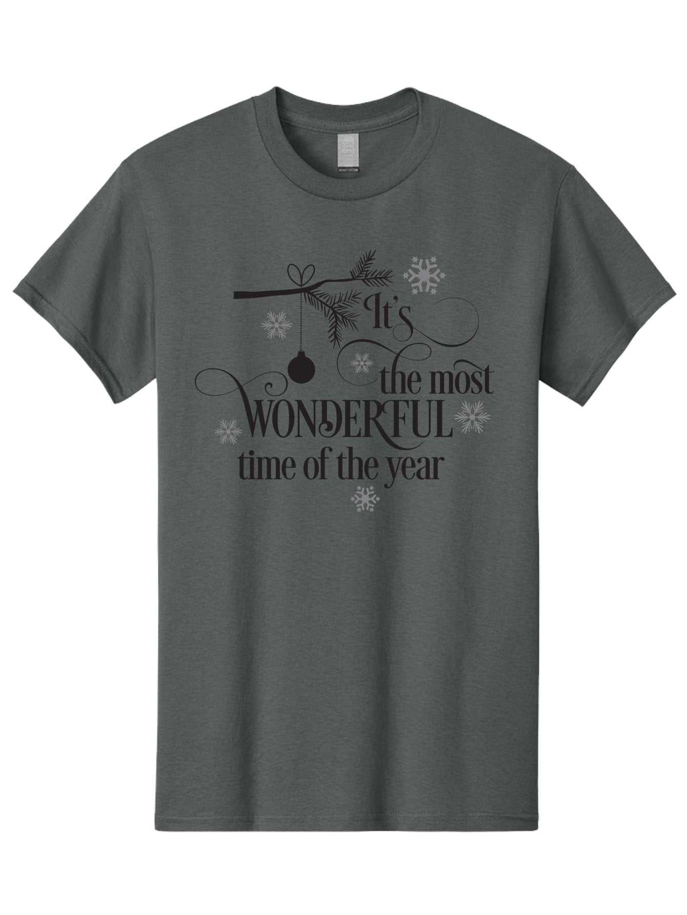 It-S-The-Most-Wonderful-Time-Of-The-Year Men'S Graphic Tee, 100% Cotton, Comfortable Casual Summer Wear, Machine Washable, Christmas Message, Holiday Greeting, Festive Quote, Winter Season, Joyful Atmosphere, Decorative Elements, Aac901 9