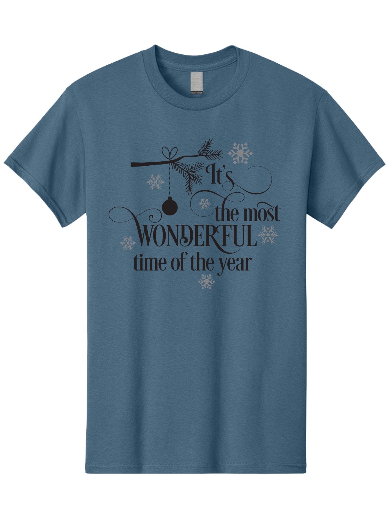 It-S-The-Most-Wonderful-Time-Of-The-Year Men'S Graphic Tee, 100% Cotton, Comfortable Casual Summer Wear, Machine Washable, Christmas Message, Holiday Greeting, Festive Quote, Winter Season, Joyful Atmosphere, Decorative Elements, Aac901 6