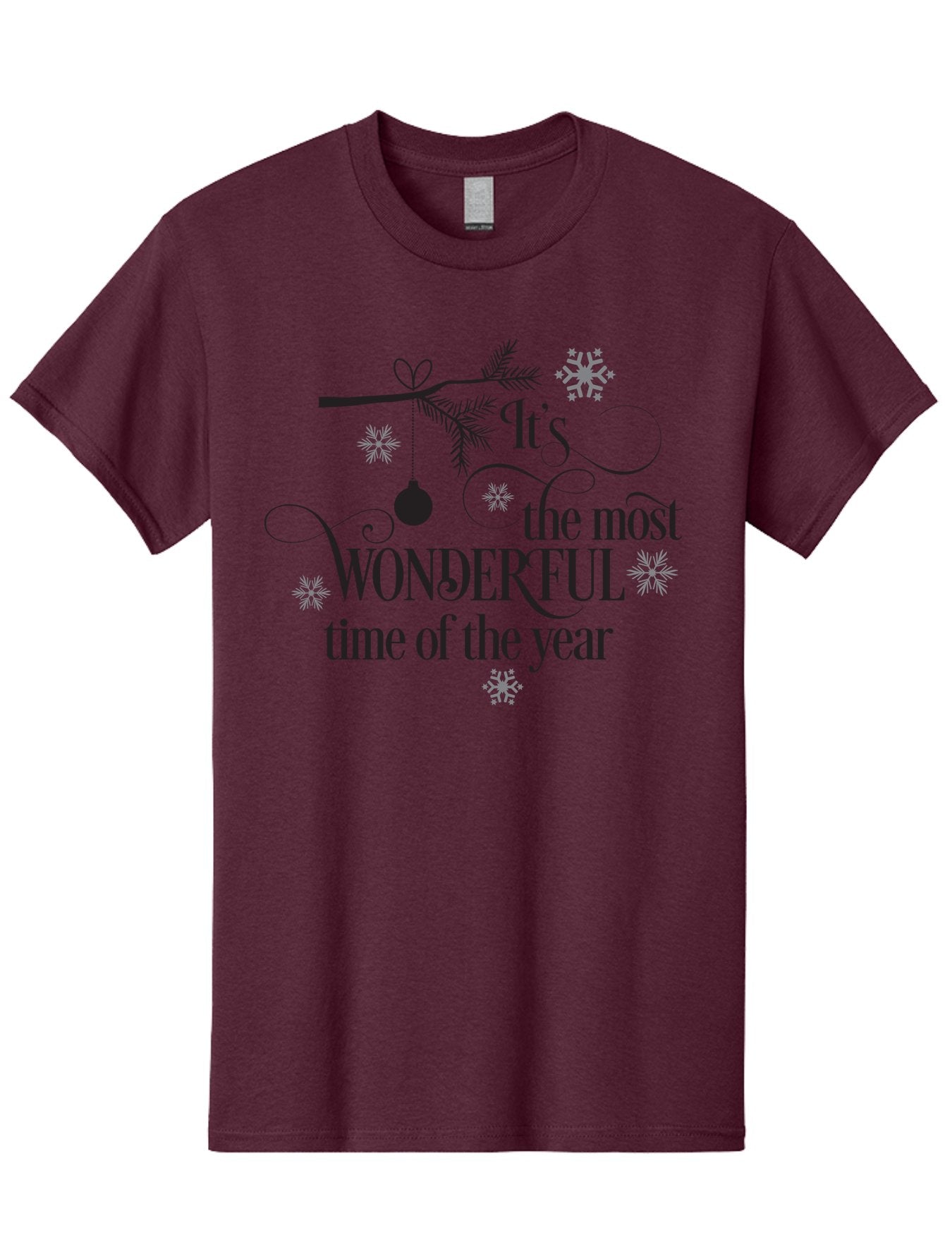It-S-The-Most-Wonderful-Time-Of-The-Year Men'S Graphic Tee, 100% Cotton, Comfortable Casual Summer Wear, Machine Washable, Christmas Message, Holiday Greeting, Festive Quote, Winter Season, Joyful Atmosphere, Decorative Elements, Aac901 8