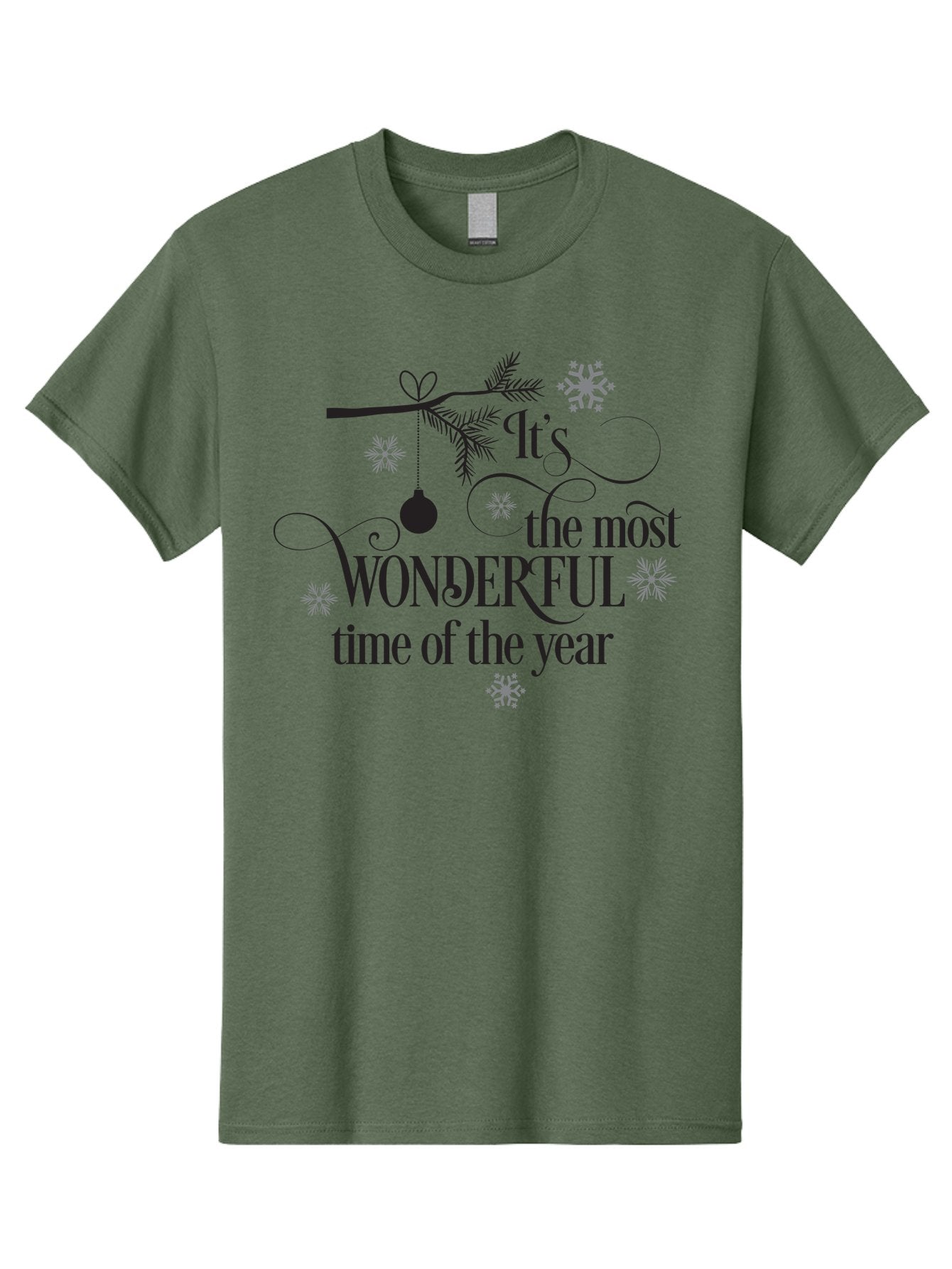 It-S-The-Most-Wonderful-Time-Of-The-Year Men'S Graphic Tee, 100% Cotton, Comfortable Casual Summer Wear, Machine Washable, Christmas Message, Holiday Greeting, Festive Quote, Winter Season, Joyful Atmosphere, Decorative Elements, Aac901 7