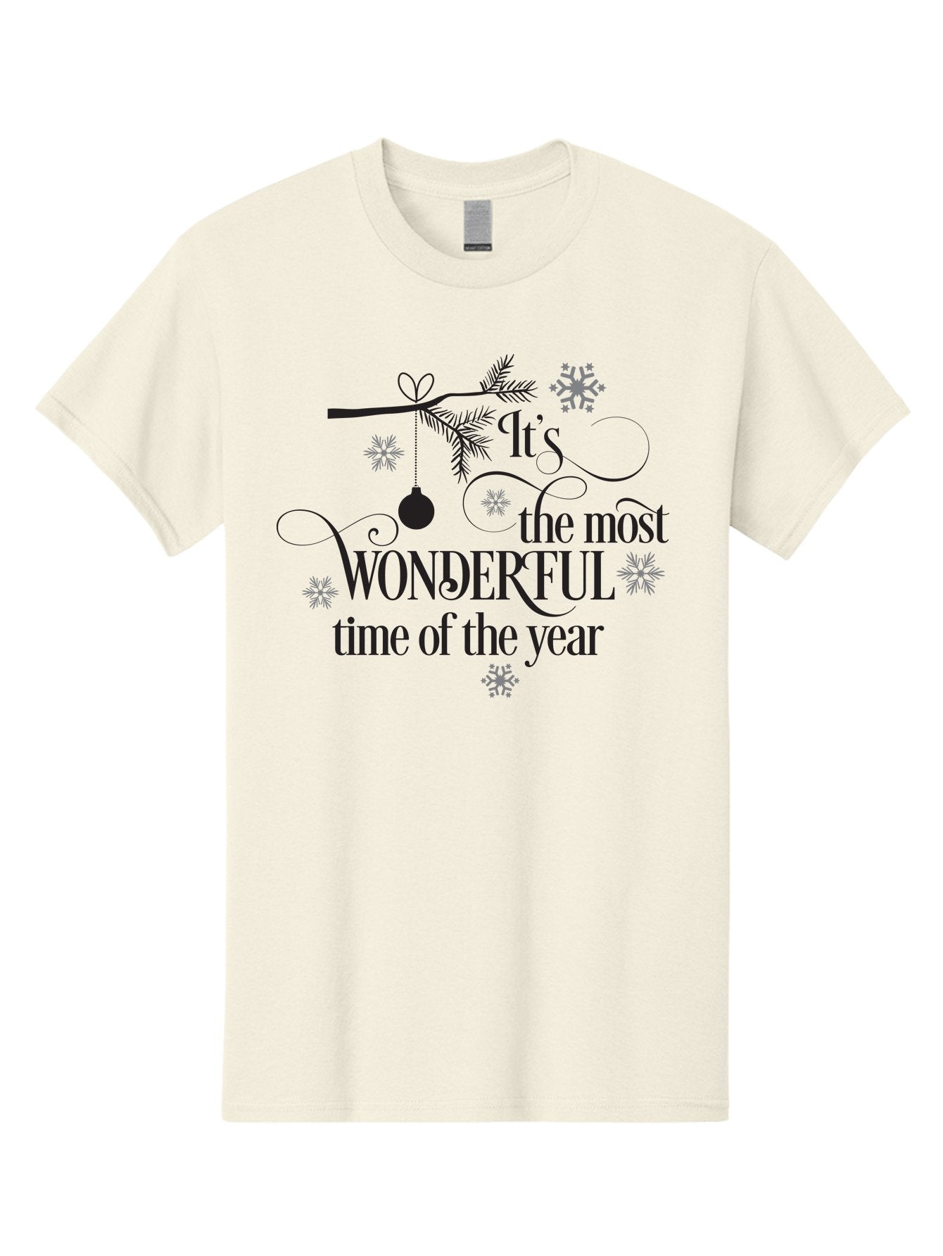 It-S-The-Most-Wonderful-Time-Of-The-Year Men'S Graphic Tee, 100% Cotton, Comfortable Casual Summer Wear, Machine Washable, Christmas Message, Holiday Greeting, Festive Quote, Winter Season, Joyful Atmosphere, Decorative Elements, Aac901 5