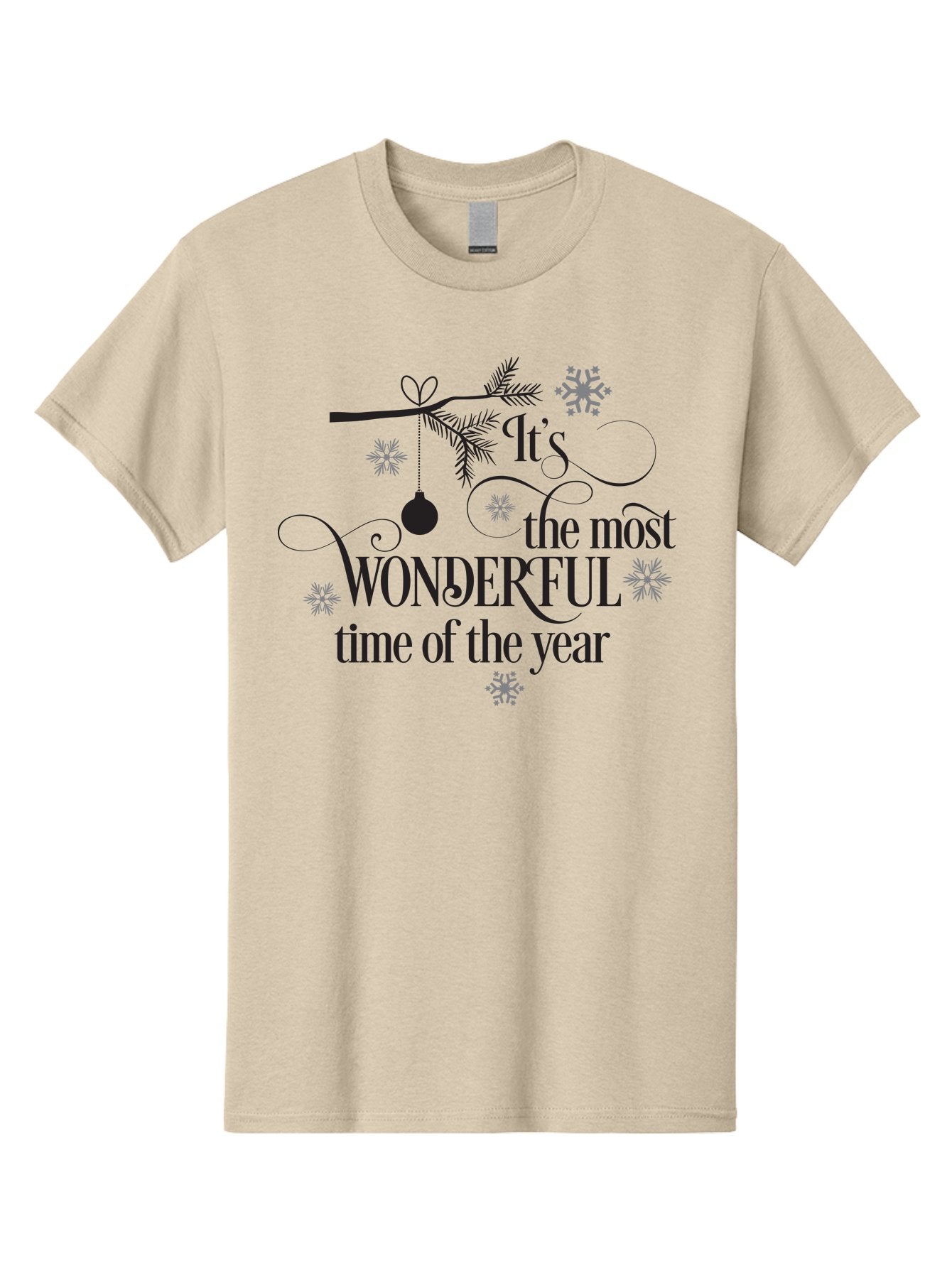 It-S-The-Most-Wonderful-Time-Of-The-Year Men'S Graphic Tee, 100% Cotton, Comfortable Casual Summer Wear, Machine Washable, Christmas Message, Holiday Greeting, Festive Quote, Winter Season, Joyful Atmosphere, Decorative Elements, Aac901 12