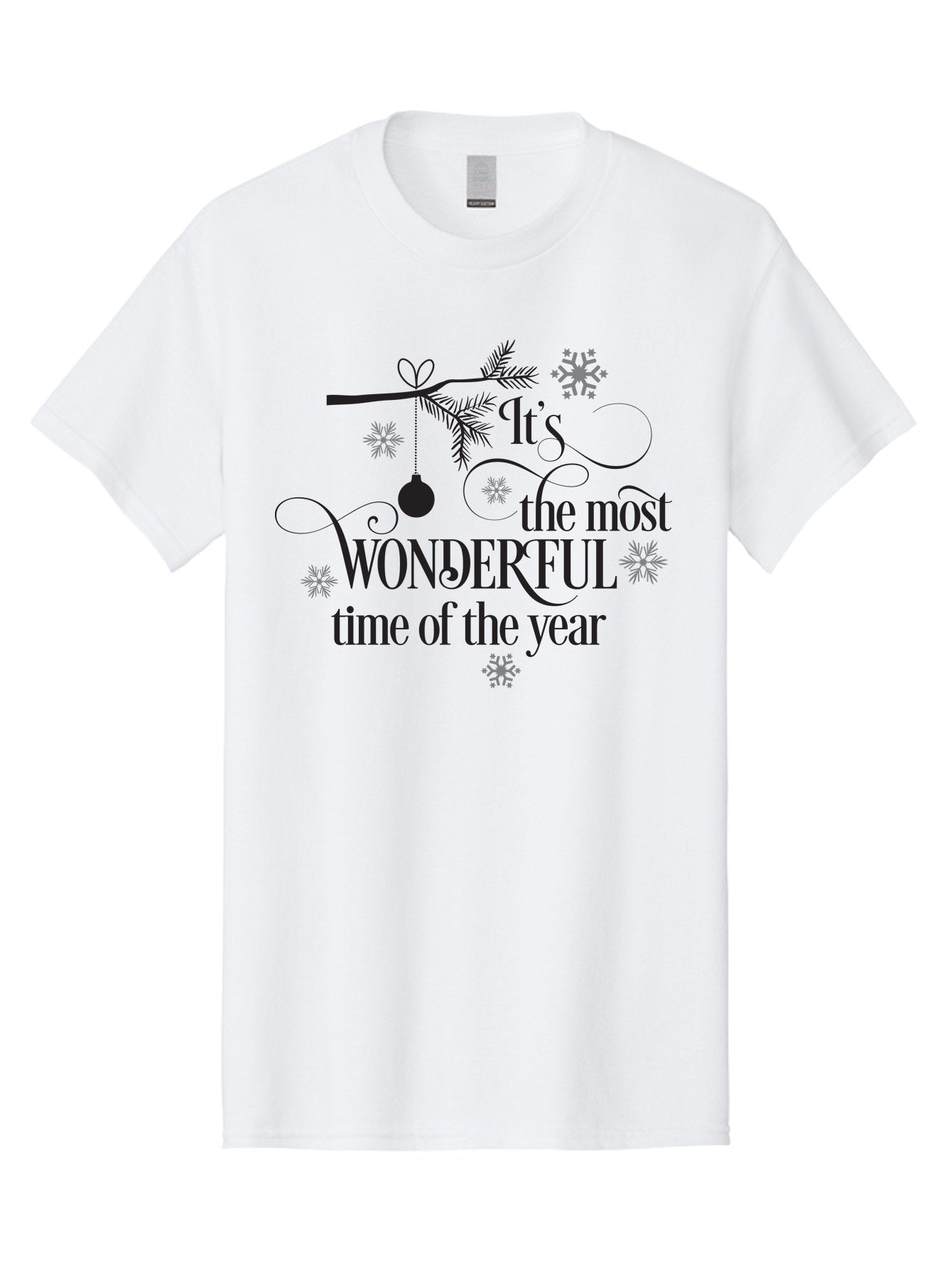 It-S-The-Most-Wonderful-Time-Of-The-Year Men'S Graphic Tee, 100% Cotton, Comfortable Casual Summer Wear, Machine Washable, Christmas Message, Holiday Greeting, Festive Quote, Winter Season, Joyful Atmosphere, Decorative Elements, Aac901 11