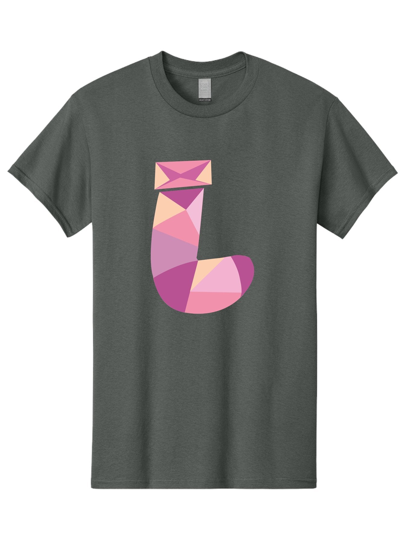 J-1 Men'S Graphic Tee, 100% Cotton, Comfortable Casual Summer Wear, Machine Washable, Geometric Shapes, Abstract Art, Letterform, Typography, Pastel Colors, Pink Hues, Purple Tones, Modern Design, Creative Expression, Artistic Style Aac904