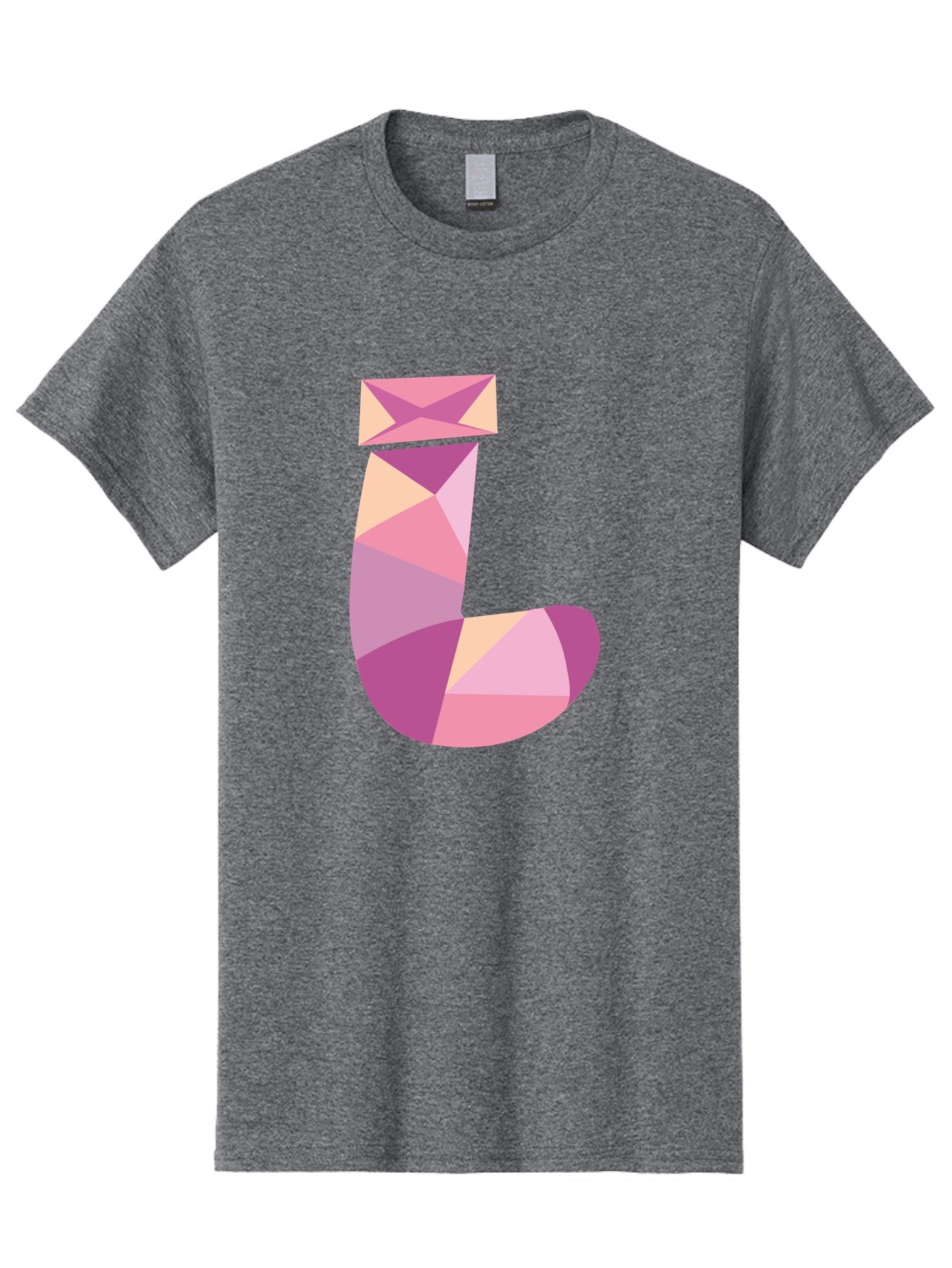 J-1 Men'S Graphic Tee, 100% Cotton, Comfortable Casual Summer Wear, Machine Washable, Geometric Shapes, Abstract Art, Letterform, Typography, Pastel Colors, Pink Hues, Purple Tones, Modern Design, Creative Expression, Artistic Style Aac904