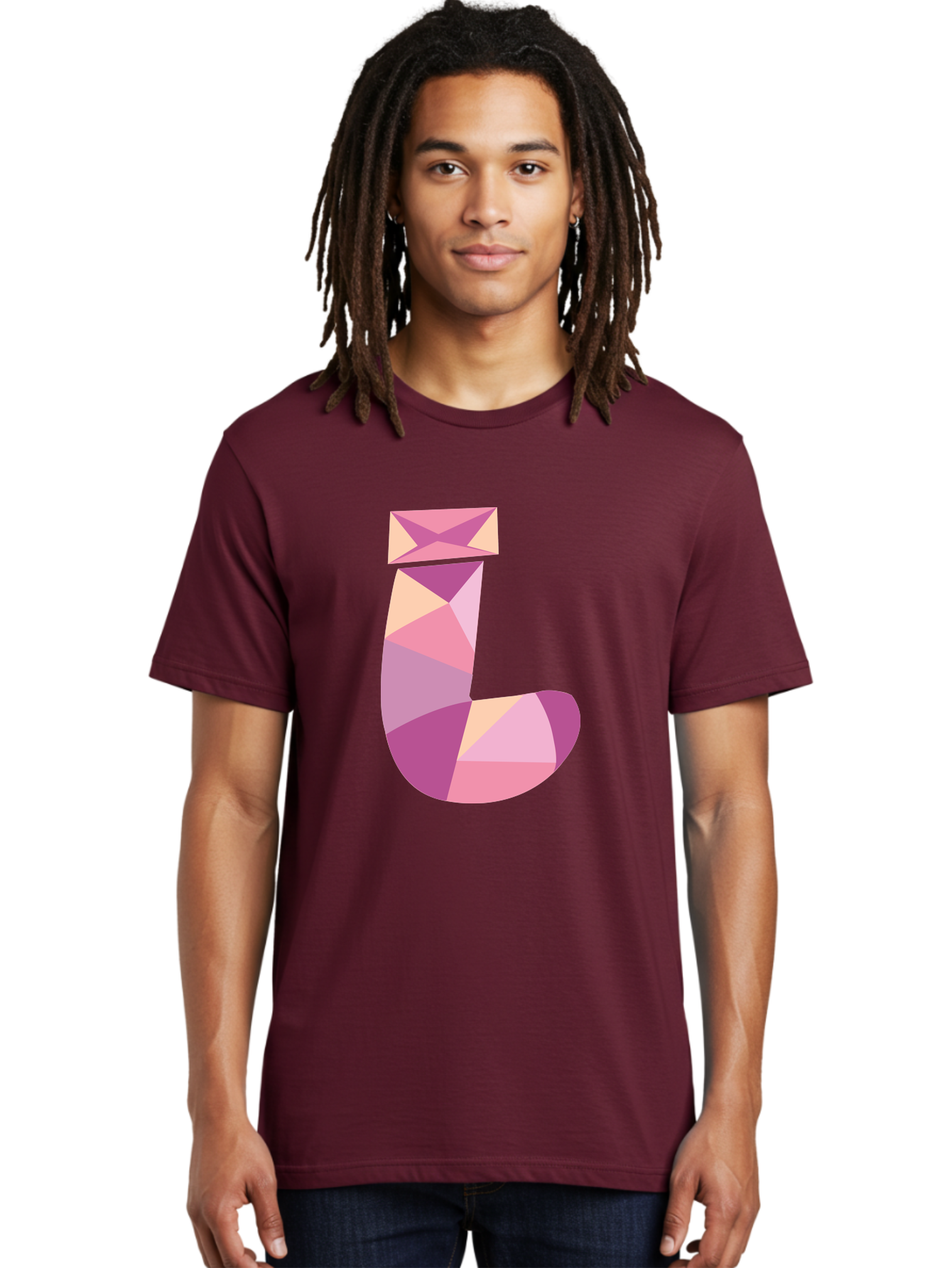J-1 Men'S Graphic Tee, 100% Cotton, Comfortable Casual Summer Wear, Machine Washable, Geometric Shapes, Abstract Art, Letterform, Typography, Pastel Colors, Pink Hues, Purple Tones, Modern Design, Creative Expression, Artistic Style Aac904 12