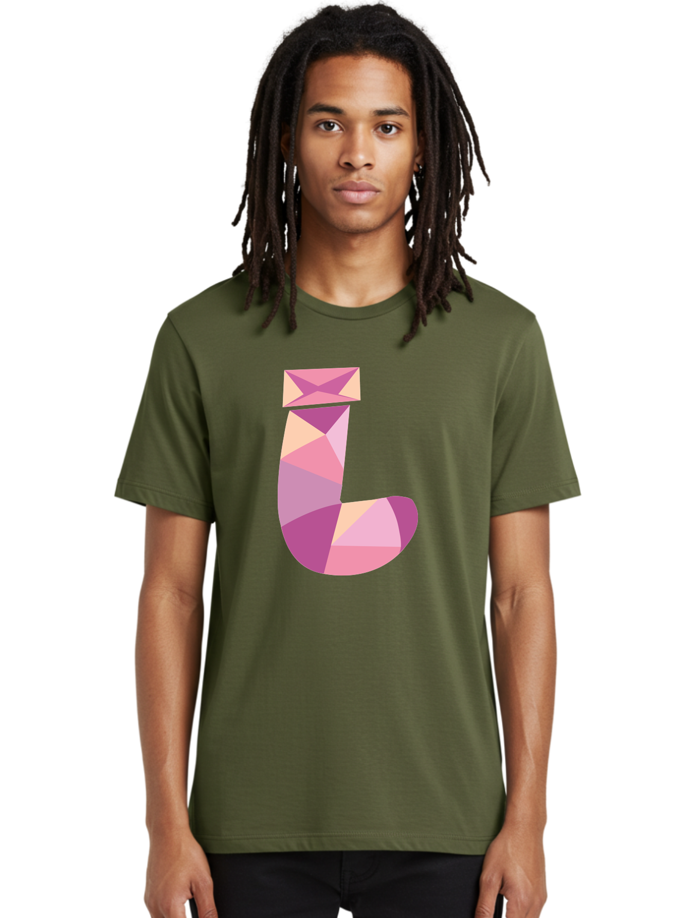 J-1 Men'S Graphic Tee, 100% Cotton, Comfortable Casual Summer Wear, Machine Washable, Geometric Shapes, Abstract Art, Letterform, Typography, Pastel Colors, Pink Hues, Purple Tones, Modern Design, Creative Expression, Artistic Style Aac904 6