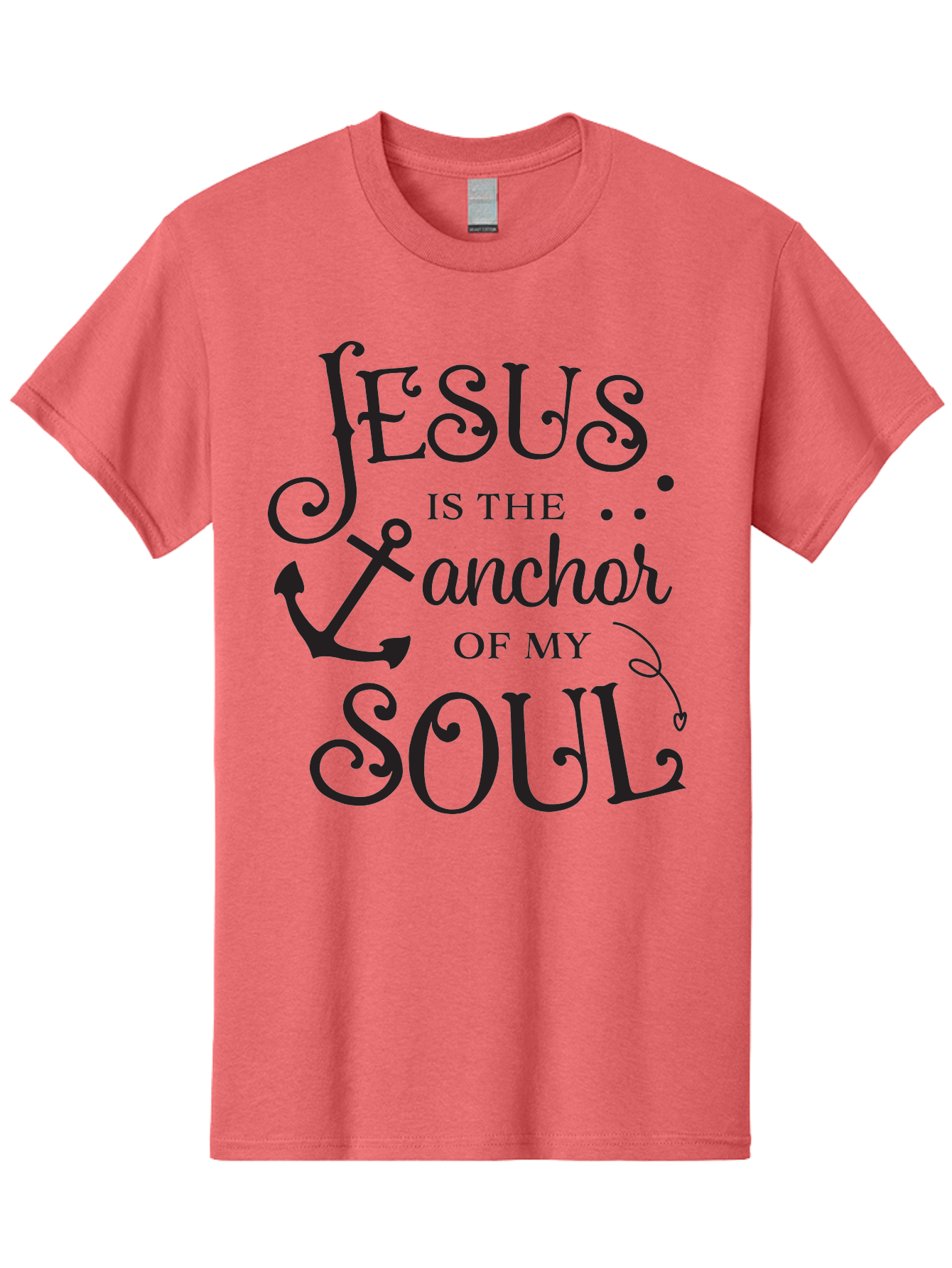 Jesus-Is-The-Anchor-Of-My-Soul Men'S Graphic Tee, 100% Cotton, Comfortable Casual Summer Wear, Machine Washable, Faith-Based Quote, Inspirational Message, Jesus Anchor, Soul Anchor, Christian Symbolism, Biblical Reference, Motivational Phrase, Aac909 17