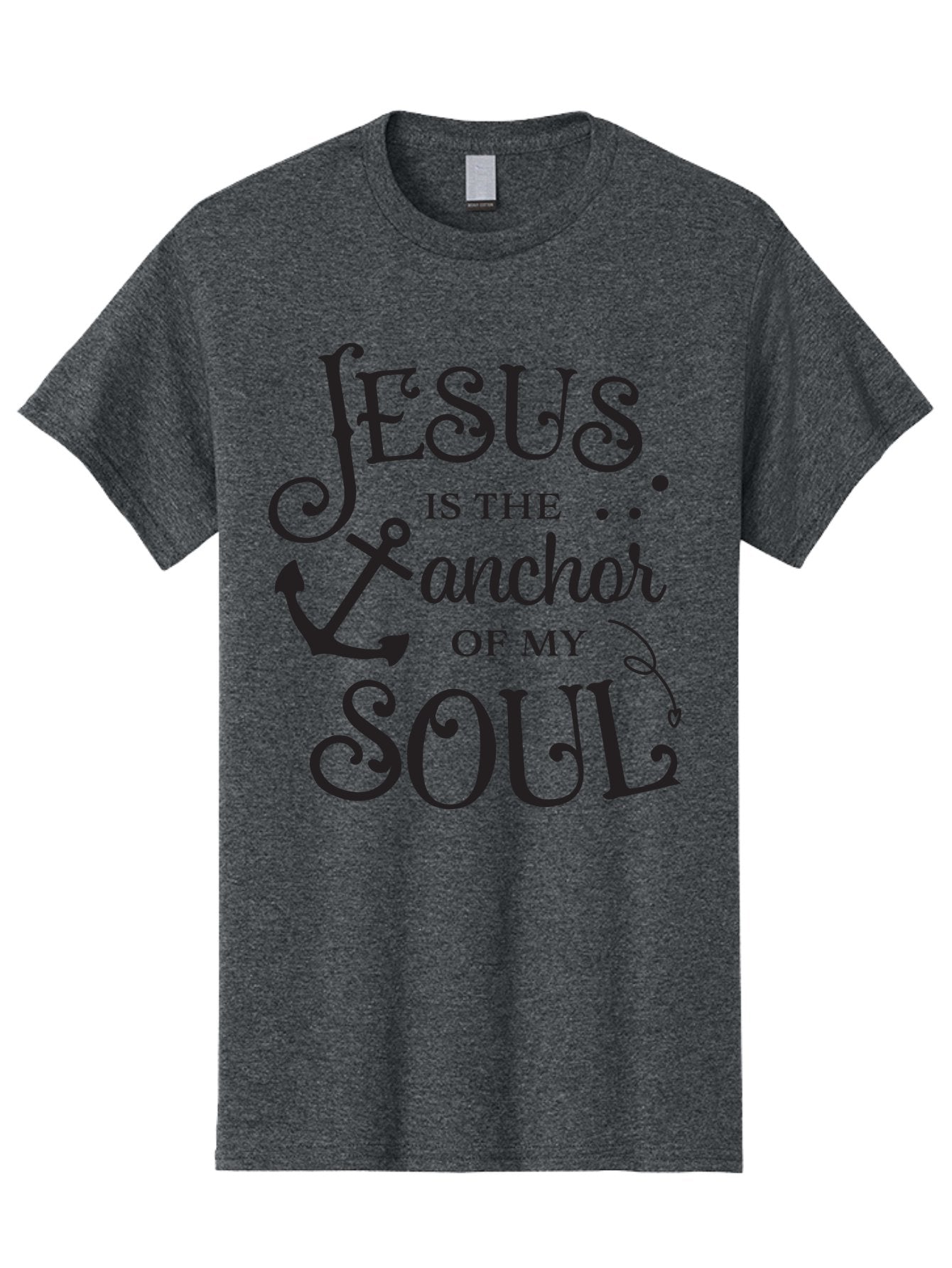 Jesus-Is-The-Anchor-Of-My-Soul Men'S Graphic Tee, 100% Cotton, Comfortable Casual Summer Wear, Machine Washable, Faith-Based Quote, Inspirational Message, Jesus Anchor, Soul Anchor, Christian Symbolism, Biblical Reference, Motivational Phrase, Aac909 4