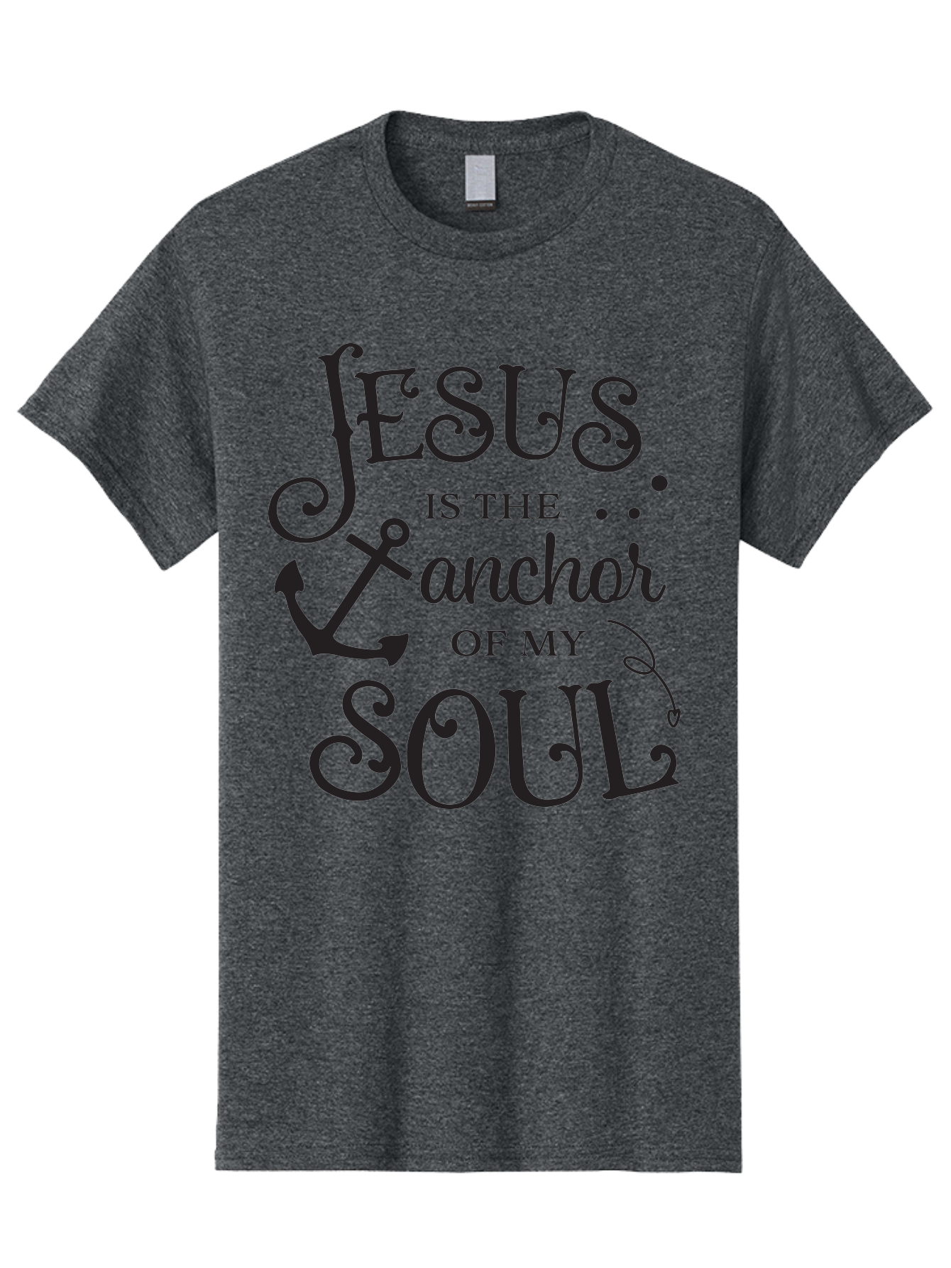 Jesus-Is-The-Anchor-Of-My-Soul Men'S Graphic Tee, 100% Cotton, Comfortable Casual Summer Wear, Machine Washable, Faith-Based Quote, Inspirational Message, Jesus Anchor, Soul Anchor, Christian Symbolism, Biblical Reference, Motivational Phrase, Aac909 23