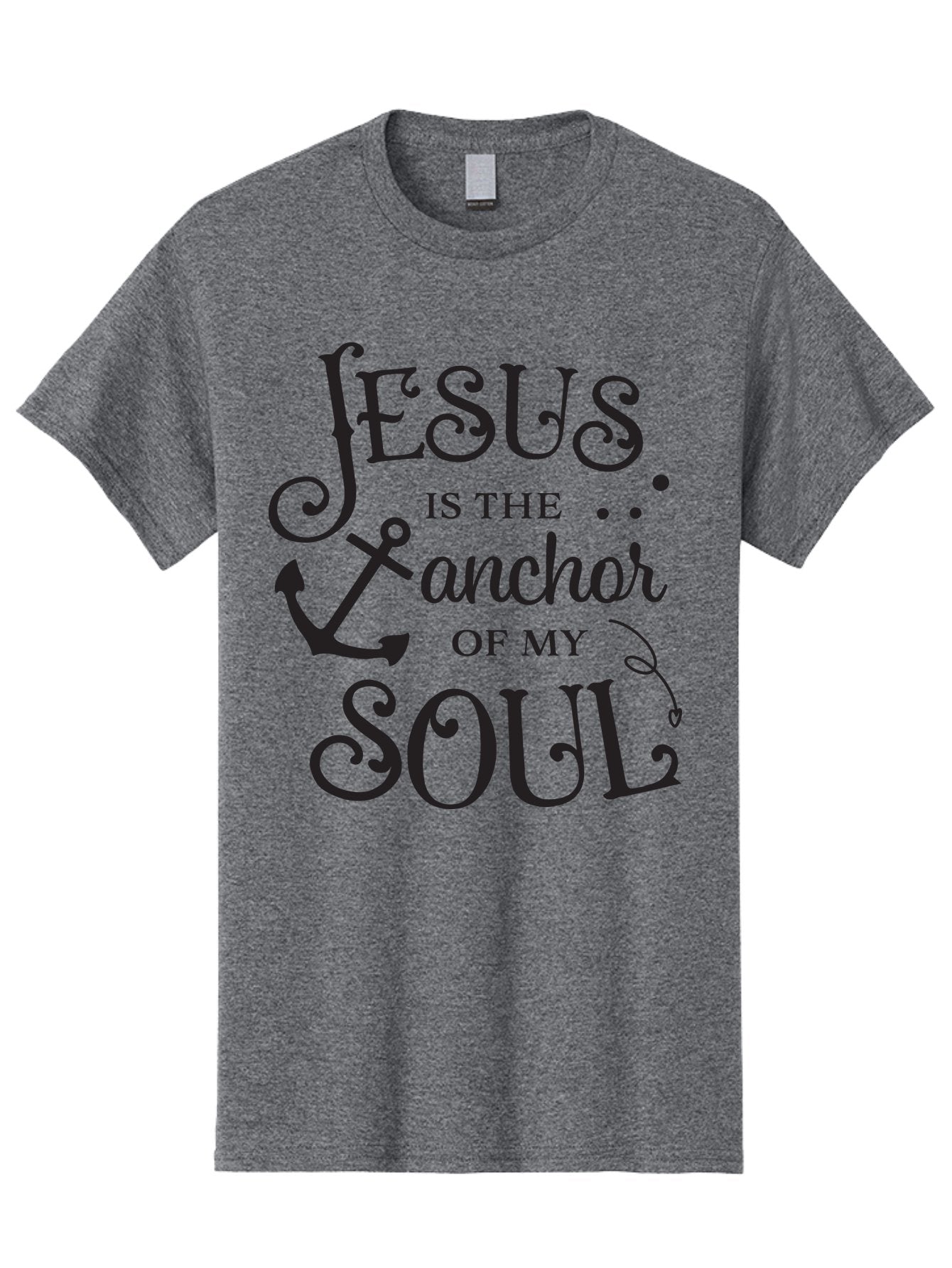 Jesus-Is-The-Anchor-Of-My-Soul Men'S Graphic Tee, 100% Cotton, Comfortable Casual Summer Wear, Machine Washable, Faith-Based Quote, Inspirational Message, Jesus Anchor, Soul Anchor, Christian Symbolism, Biblical Reference, Motivational Phrase, Aac909 10
