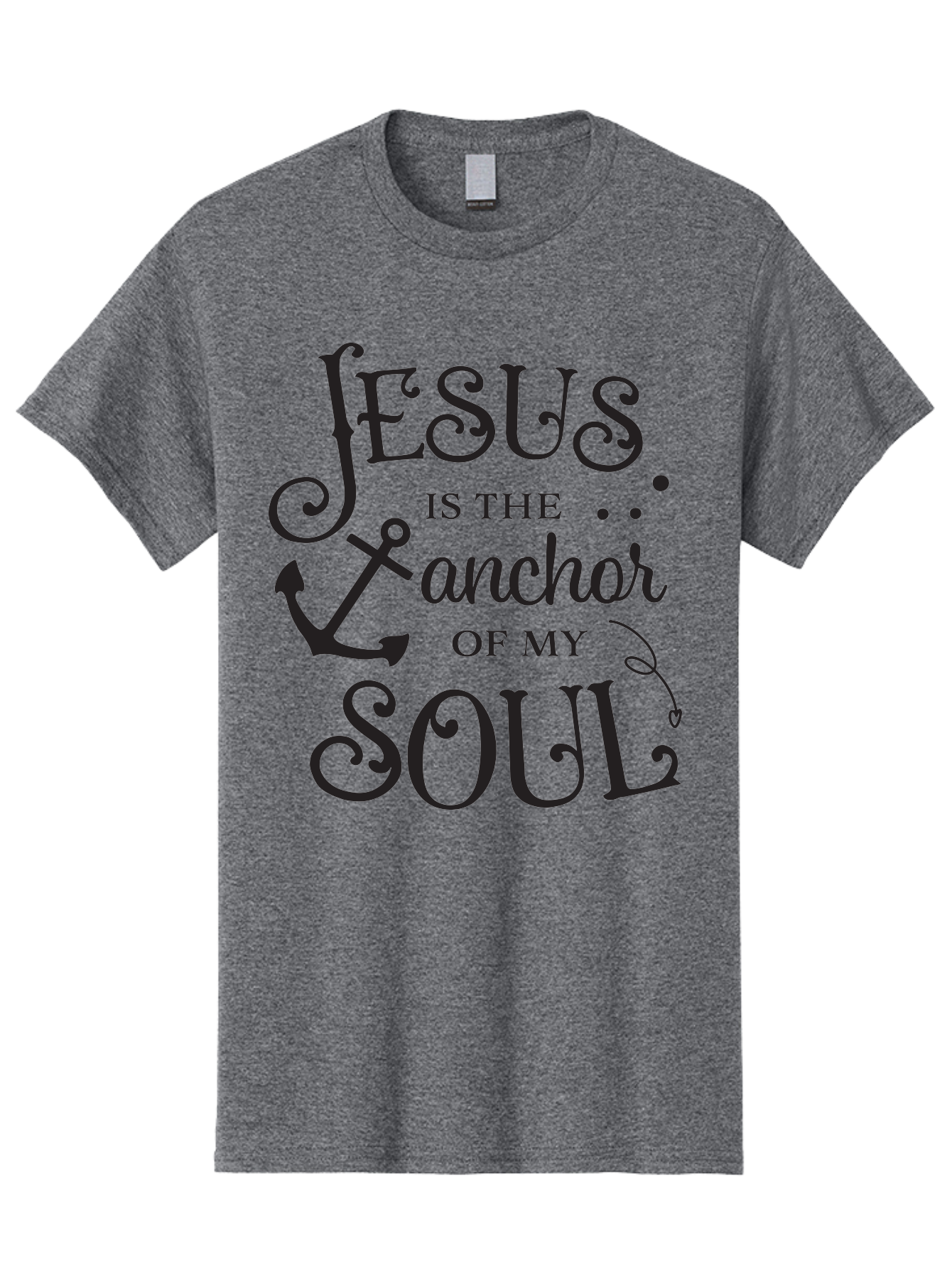 Jesus-Is-The-Anchor-Of-My-Soul Men'S Graphic Tee, 100% Cotton, Comfortable Casual Summer Wear, Machine Washable, Faith-Based Quote, Inspirational Message, Jesus Anchor, Soul Anchor, Christian Symbolism, Biblical Reference, Motivational Phrase, Aac909 27