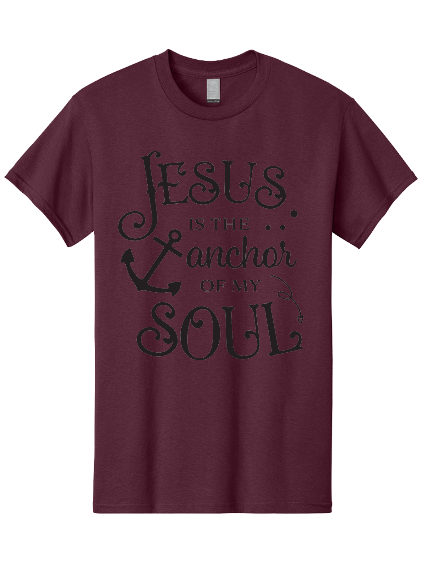 Jesus-Is-The-Anchor-Of-My-Soul Men'S Graphic Tee, 100% Cotton, Comfortable Casual Summer Wear, Machine Washable, Faith-Based Quote, Inspirational Message, Jesus Anchor, Soul Anchor, Christian Symbolism, Biblical Reference, Motivational Phrase, Aac909 11