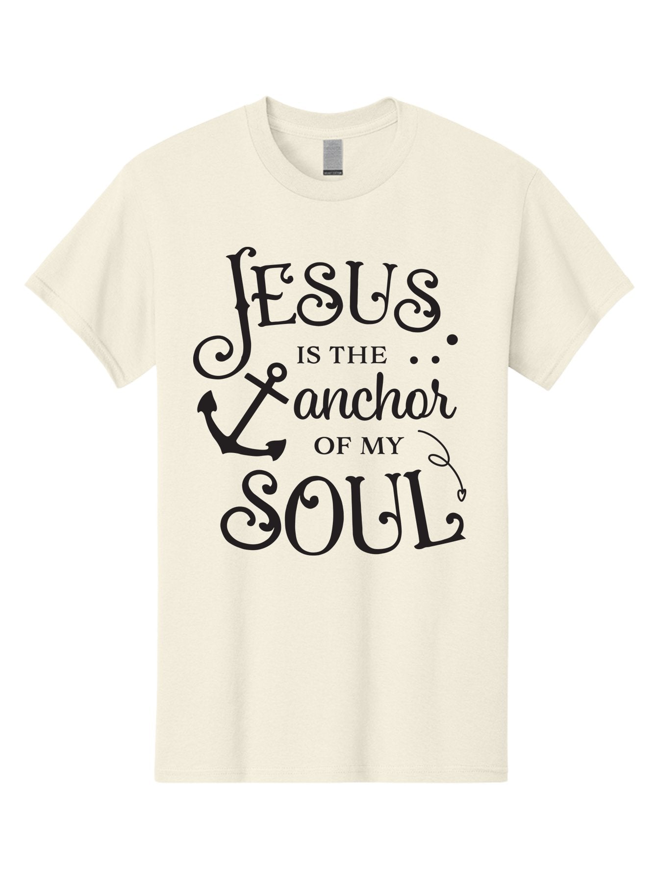 Jesus-Is-The-Anchor-Of-My-Soul Men'S Graphic Tee, 100% Cotton, Comfortable Casual Summer Wear, Machine Washable, Faith-Based Quote, Inspirational Message, Jesus Anchor, Soul Anchor, Christian Symbolism, Biblical Reference, Motivational Phrase, Aac909 6