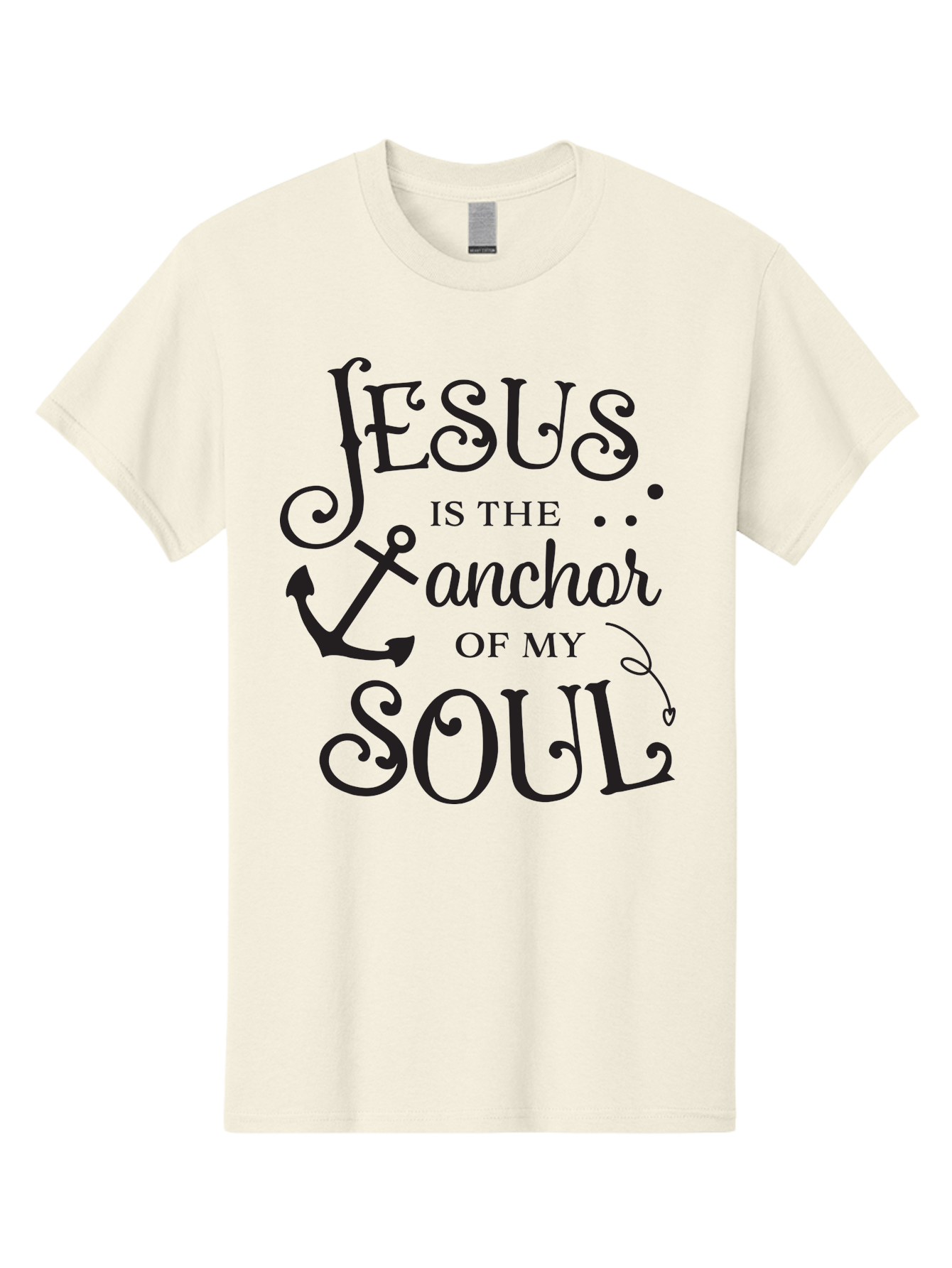 Jesus-Is-The-Anchor-Of-My-Soul Men'S Graphic Tee, 100% Cotton, Comfortable Casual Summer Wear, Machine Washable, Faith-Based Quote, Inspirational Message, Jesus Anchor, Soul Anchor, Christian Symbolism, Biblical Reference, Motivational Phrase, Aac909 13