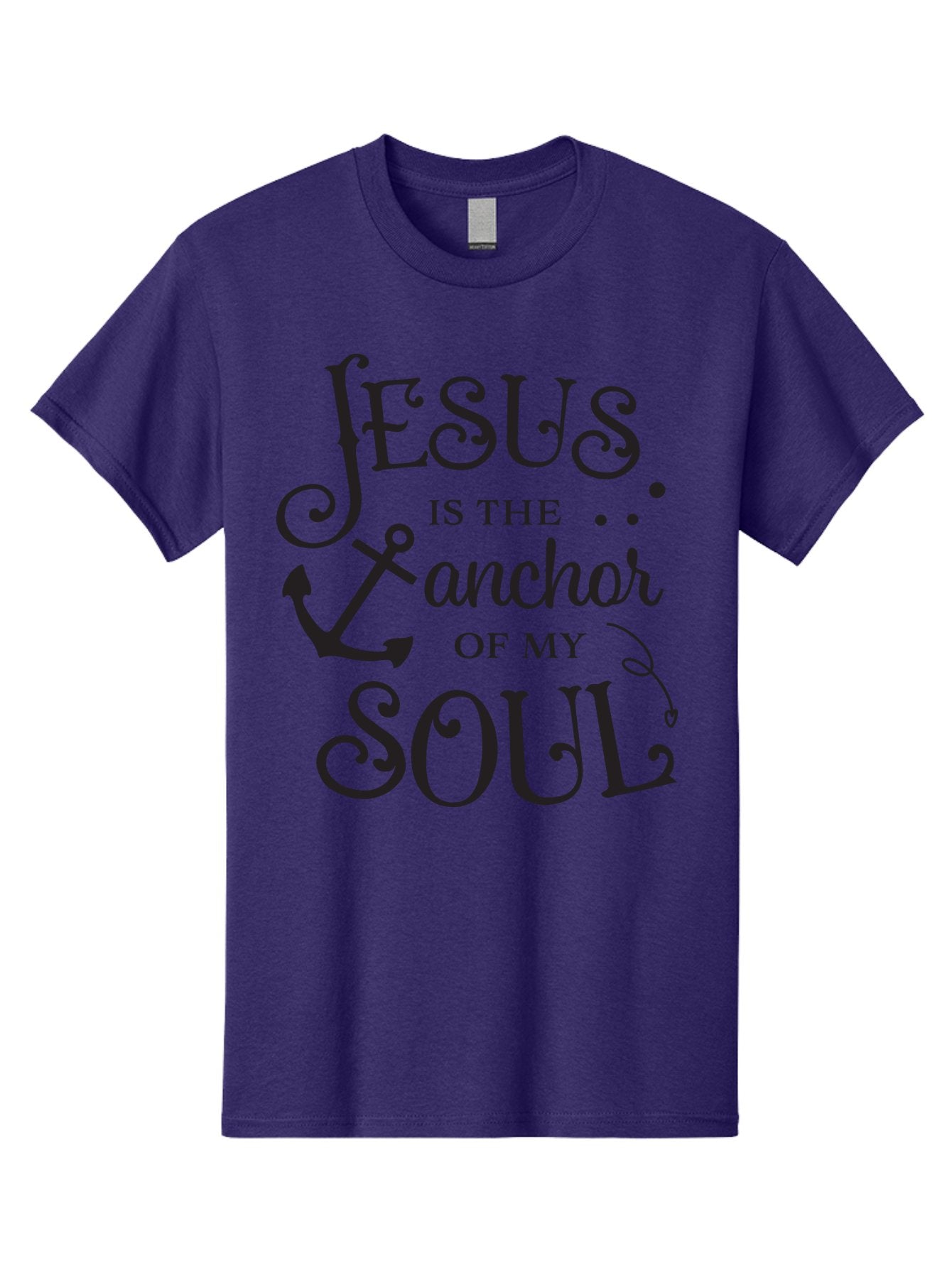 Jesus-Is-The-Anchor-Of-My-Soul Men'S Graphic Tee, 100% Cotton, Comfortable Casual Summer Wear, Machine Washable, Faith-Based Quote, Inspirational Message, Jesus Anchor, Soul Anchor, Christian Symbolism, Biblical Reference, Motivational Phrase, Aac909 5