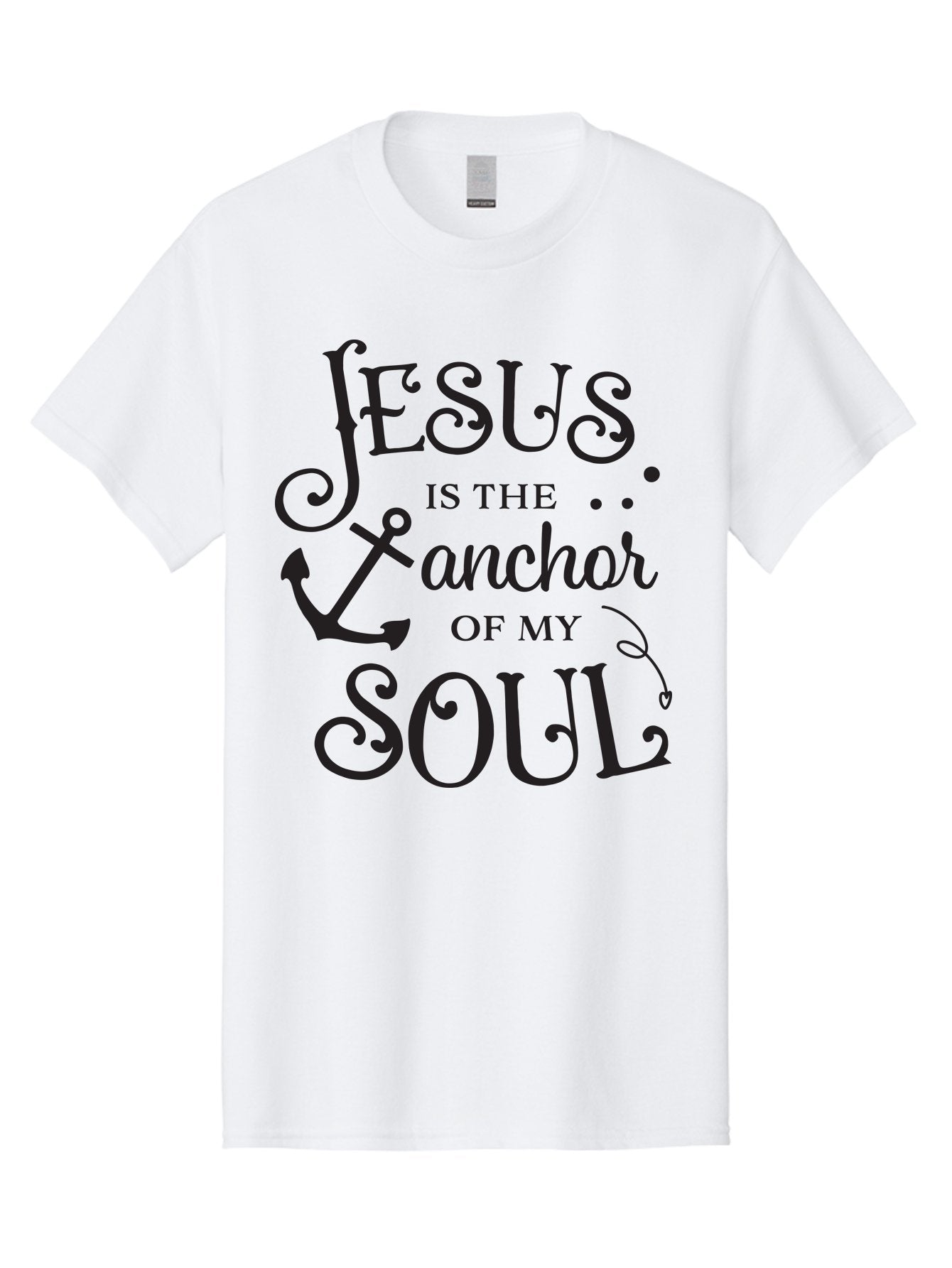 Jesus-Is-The-Anchor-Of-My-Soul Men'S Graphic Tee, 100% Cotton, Comfortable Casual Summer Wear, Machine Washable, Faith-Based Quote, Inspirational Message, Jesus Anchor, Soul Anchor, Christian Symbolism, Biblical Reference, Motivational Phrase, Aac909 7