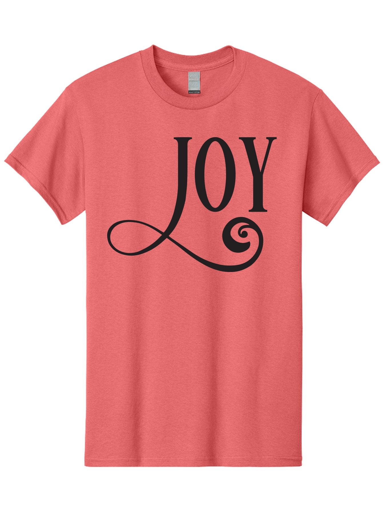 Joy Men'S Graphic Tee, 100% Cotton, Comfortable Casual Summer Wear, Machine Washable, Happiness, Joy, Festive Vibes, Black And Green, Elegant Typography, Swirly Design, Celebration, Festive Season, Holiday Cheer, Inspirational Quote Aac912 9