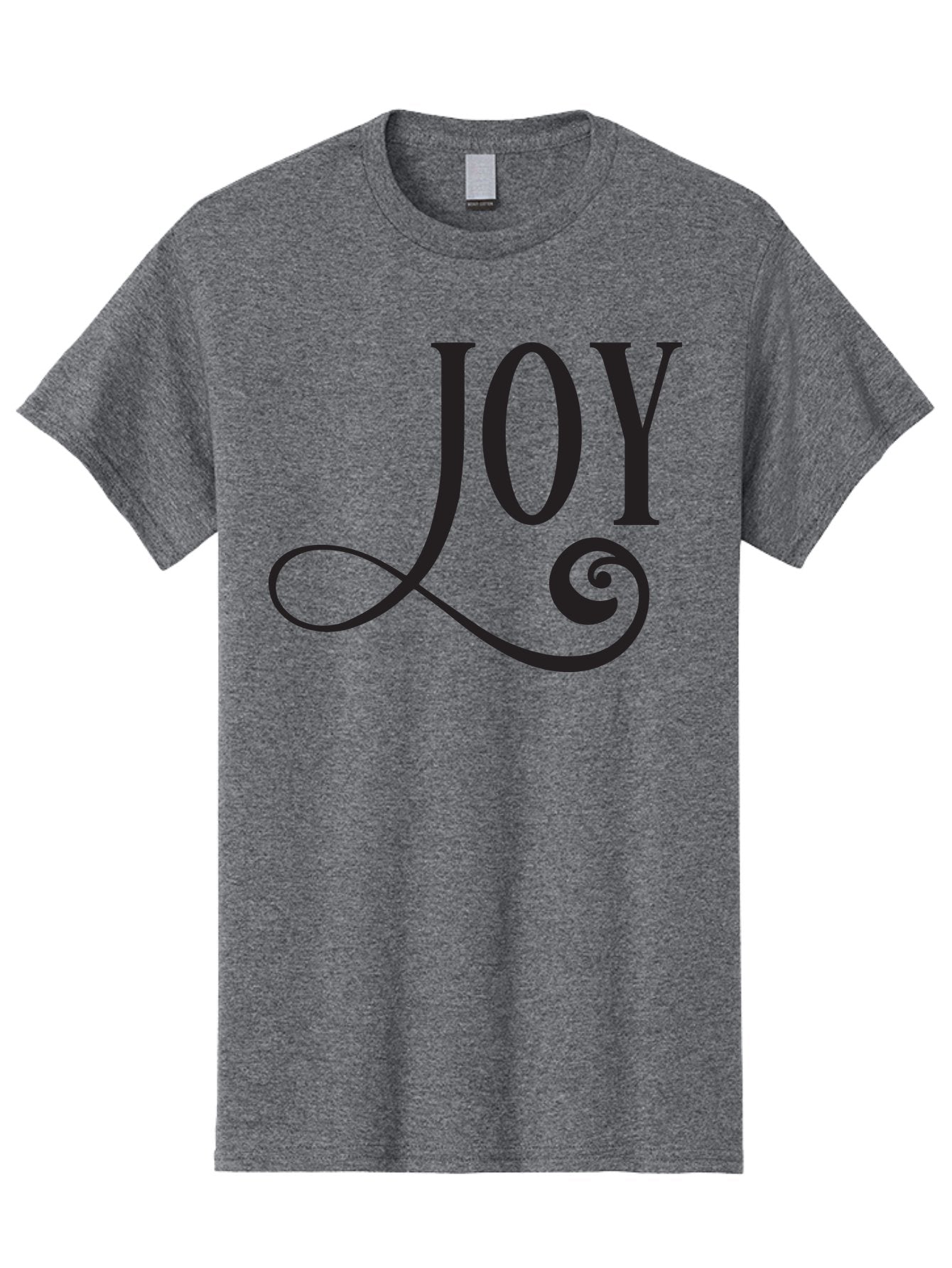 Joy Men'S Graphic Tee, 100% Cotton, Comfortable Casual Summer Wear, Machine Washable, Happiness, Joy, Festive Vibes, Black And Green, Elegant Typography, Swirly Design, Celebration, Festive Season, Holiday Cheer, Inspirational Quote Aac912 13
