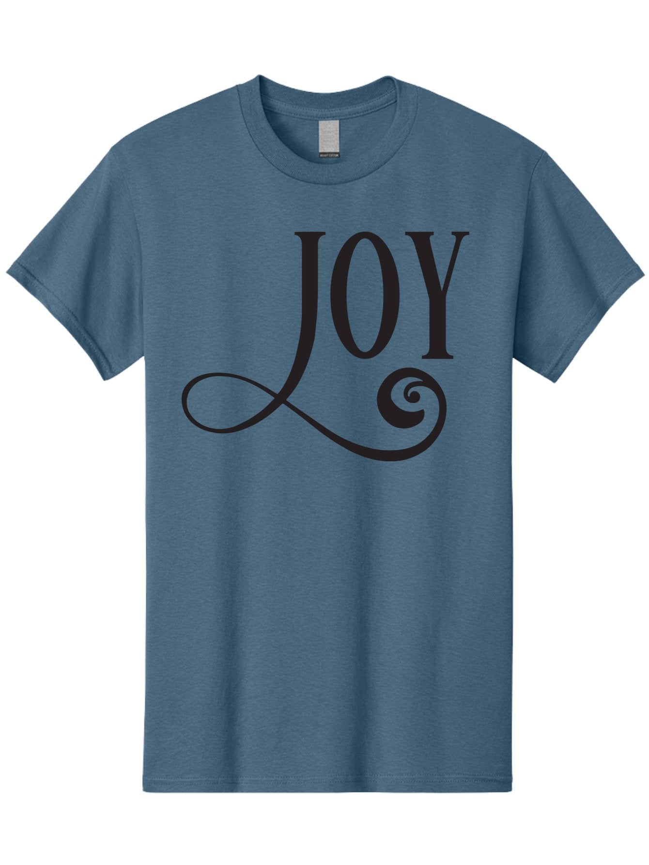 Joy Men'S Graphic Tee, 100% Cotton, Comfortable Casual Summer Wear, Machine Washable, Happiness, Joy, Festive Vibes, Black And Green, Elegant Typography, Swirly Design, Celebration, Festive Season, Holiday Cheer, Inspirational Quote Aac912 12