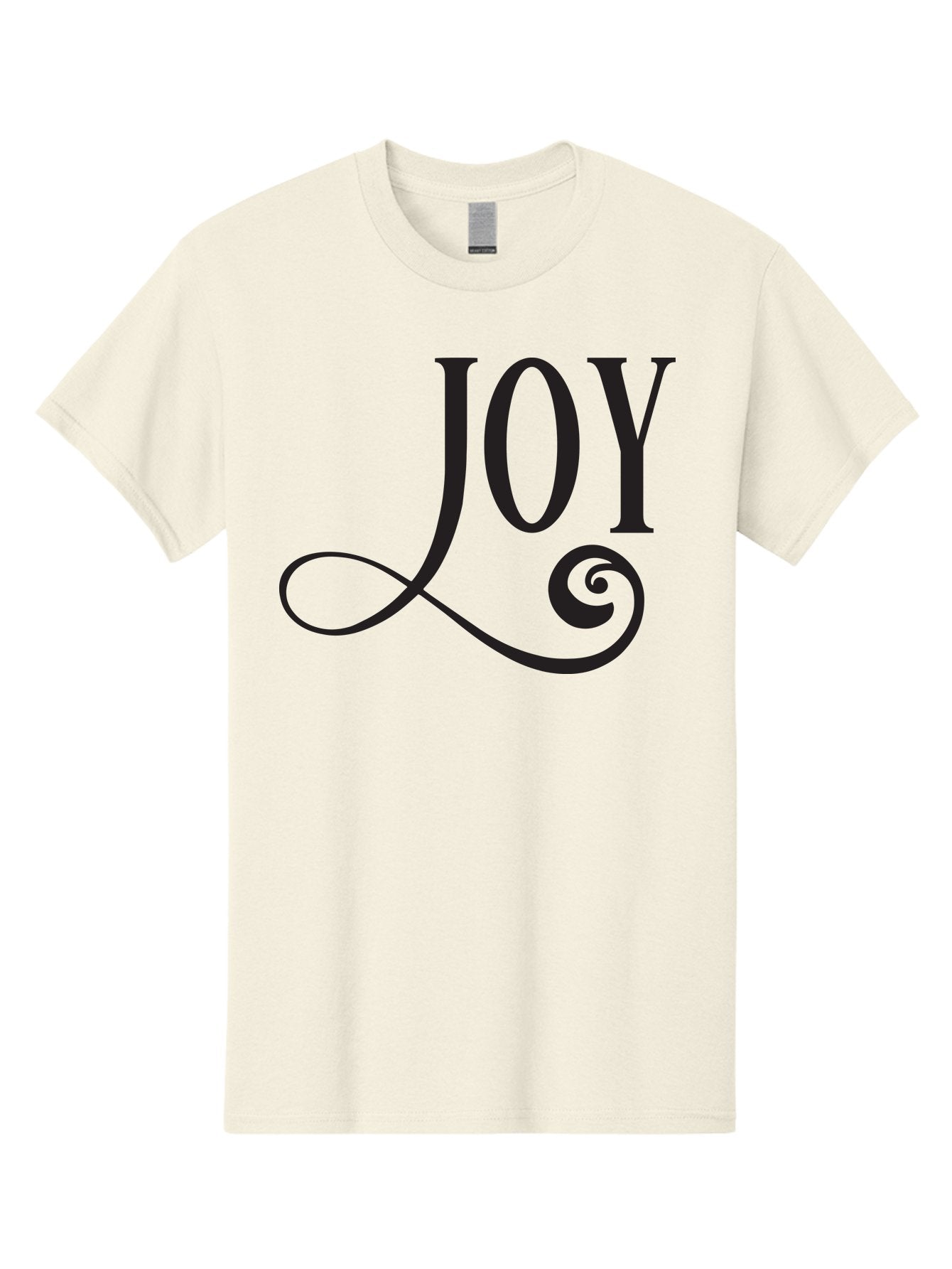 Joy Men'S Graphic Tee, 100% Cotton, Comfortable Casual Summer Wear, Machine Washable, Happiness, Joy, Festive Vibes, Black And Green, Elegant Typography, Swirly Design, Celebration, Festive Season, Holiday Cheer, Inspirational Quote Aac912