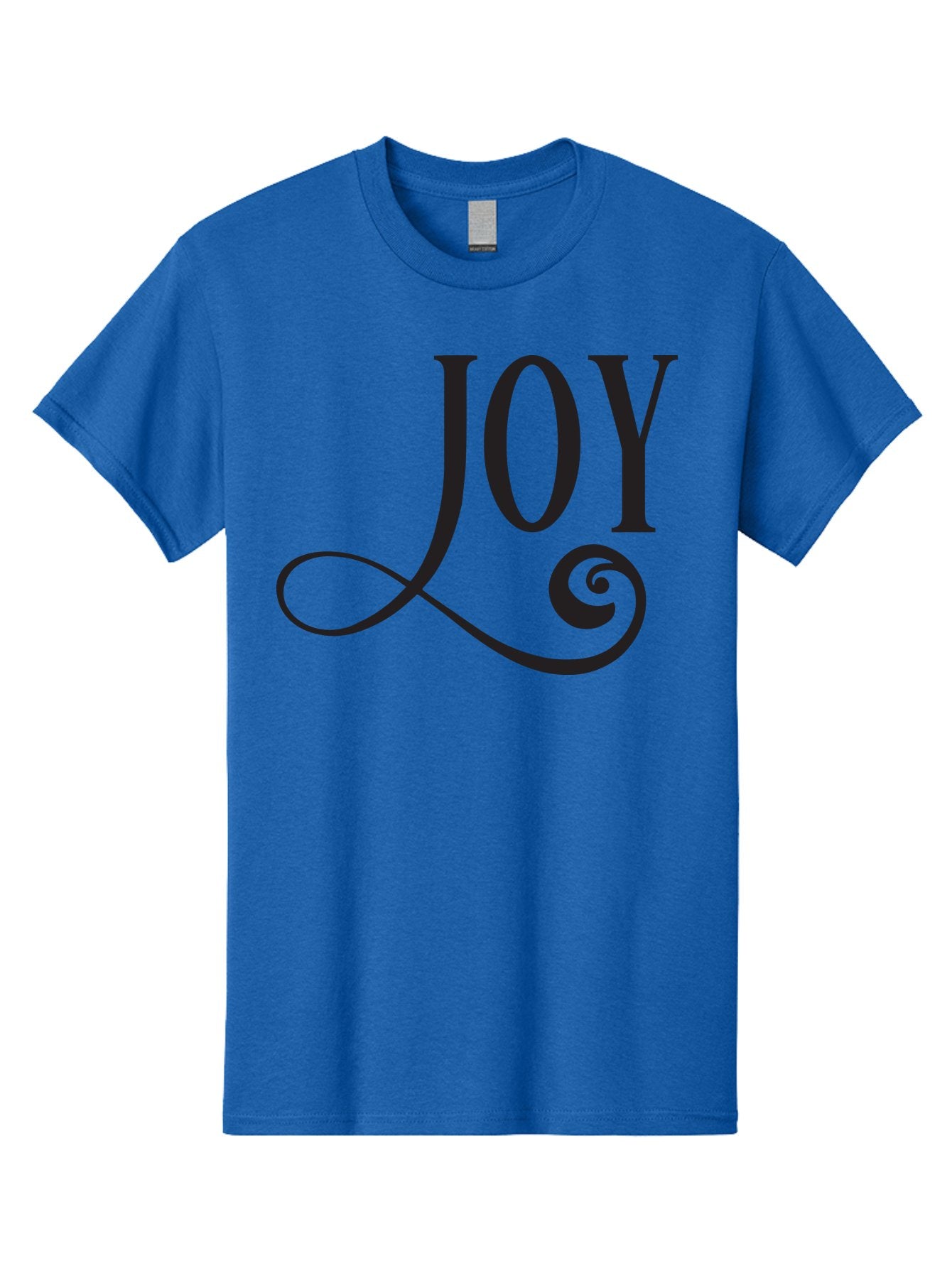 Joy Men'S Graphic Tee, 100% Cotton, Comfortable Casual Summer Wear, Machine Washable, Happiness, Joy, Festive Vibes, Black And Green, Elegant Typography, Swirly Design, Celebration, Festive Season, Holiday Cheer, Inspirational Quote Aac912