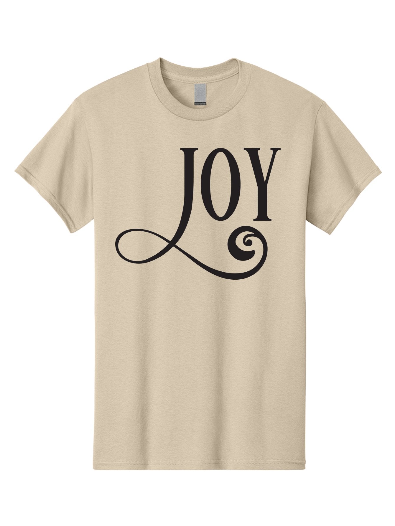 Joy Men'S Graphic Tee, 100% Cotton, Comfortable Casual Summer Wear, Machine Washable, Happiness, Joy, Festive Vibes, Black And Green, Elegant Typography, Swirly Design, Celebration, Festive Season, Holiday Cheer, Inspirational Quote Aac912 15