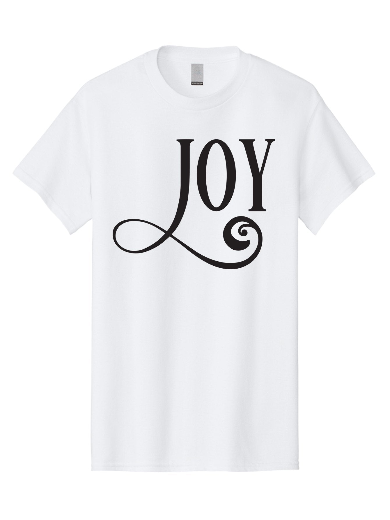 Joy Men'S Graphic Tee, 100% Cotton, Comfortable Casual Summer Wear, Machine Washable, Happiness, Joy, Festive Vibes, Black And Green, Elegant Typography, Swirly Design, Celebration, Festive Season, Holiday Cheer, Inspirational Quote Aac912 11