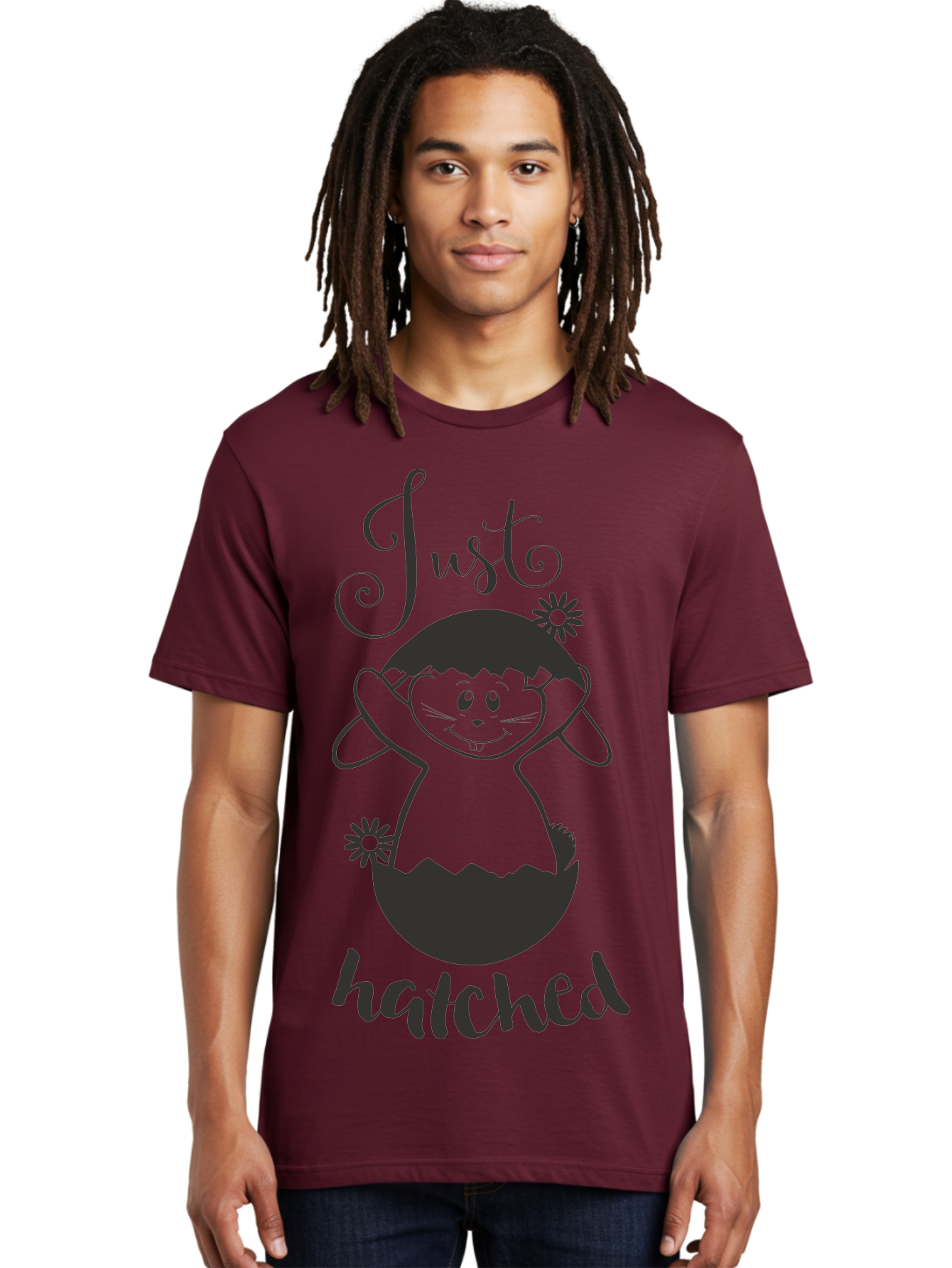 Just-Hatched Men'S Graphic Tee, 100% Cotton, Comfortable Casual Summer Wear, Machine Washable, Cute Cartoon Character, Hatching From Egg, Playful Design, Easter Theme, Funny Illustration, Whimsical Art, Baby Chick, Adorable Graphic Aac915 18