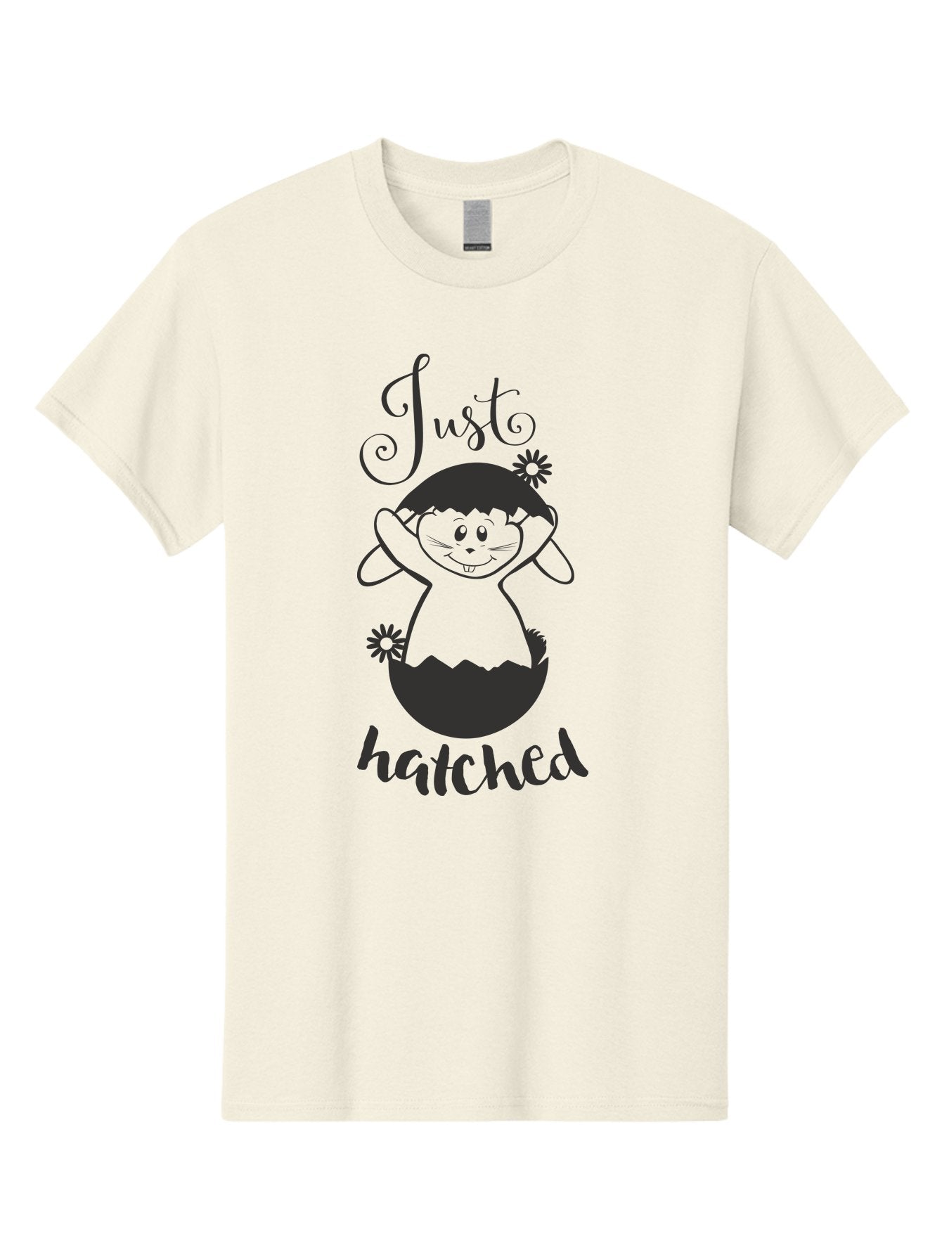Just-Hatched Men'S Graphic Tee, 100% Cotton, Comfortable Casual Summer Wear, Machine Washable, Cute Cartoon Character, Hatching From Egg, Playful Design, Easter Theme, Funny Illustration, Whimsical Art, Baby Chick, Adorable Graphic Aac915 9