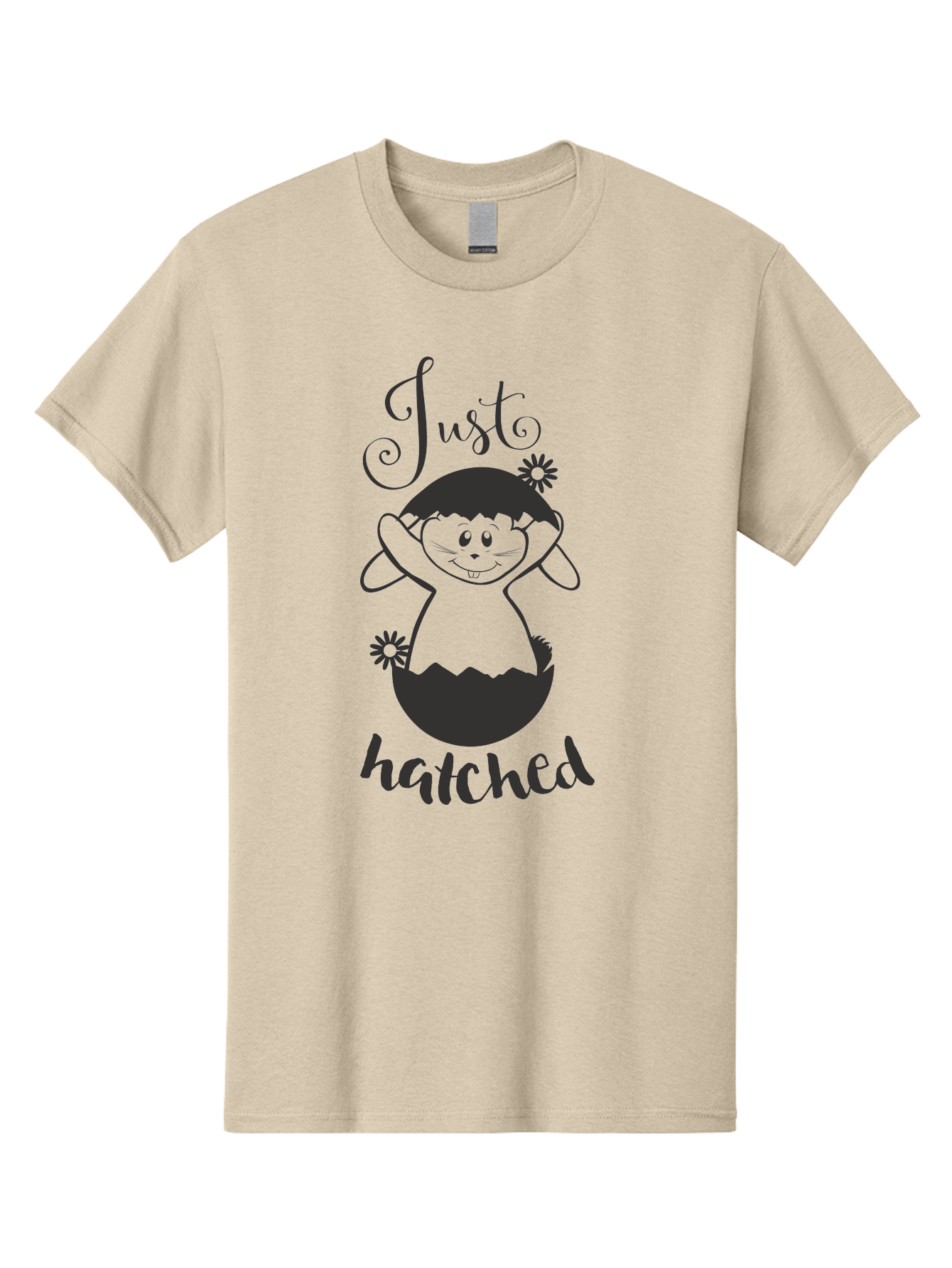 Just-Hatched Men'S Graphic Tee, 100% Cotton, Comfortable Casual Summer Wear, Machine Washable, Cute Cartoon Character, Hatching From Egg, Playful Design, Easter Theme, Funny Illustration, Whimsical Art, Baby Chick, Adorable Graphic Aac915 19