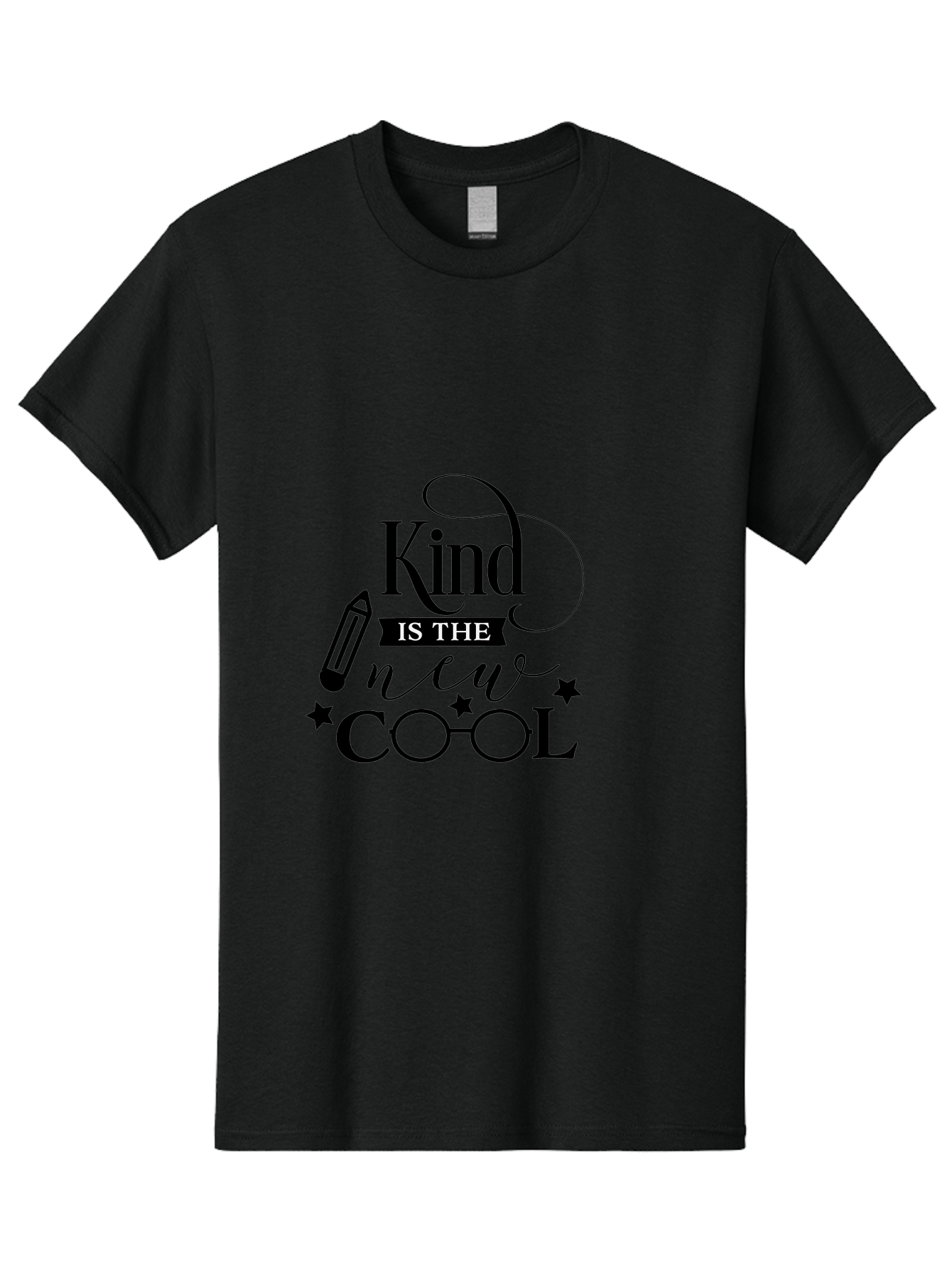 Kind-Is-The-New-Cool Men'S Graphic Tee, 100% Cotton, Comfortable Casual Summer Wear, Machine Washable, Kindness Matters, Inspirational Quote, Positivity, Motivation, Cool Vibes, Pencil Icon, Stars, Trendy Design Elements, Motivational Phrases Aac919